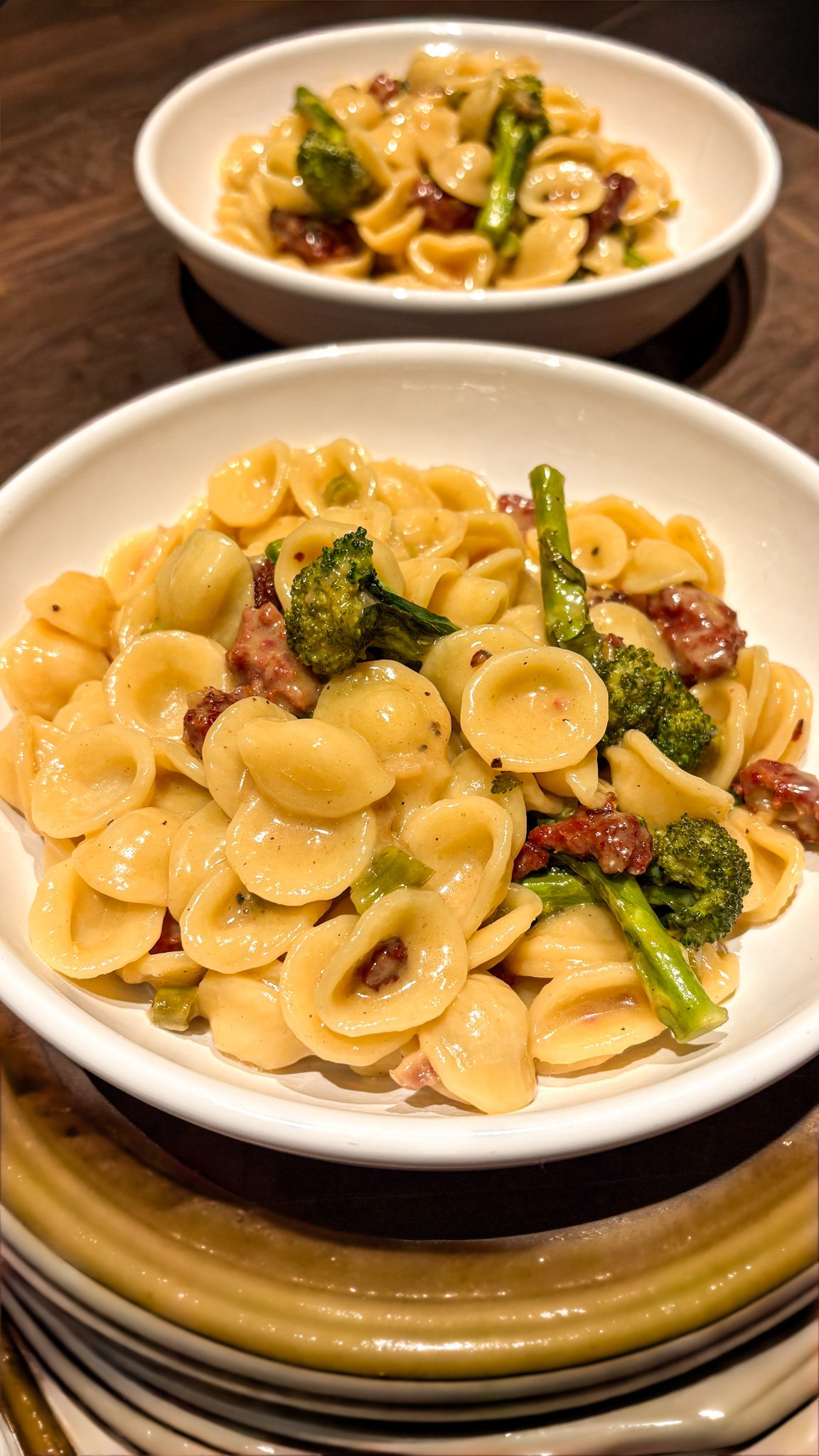 taze sosis içli brokoli çiçekli orecchiette