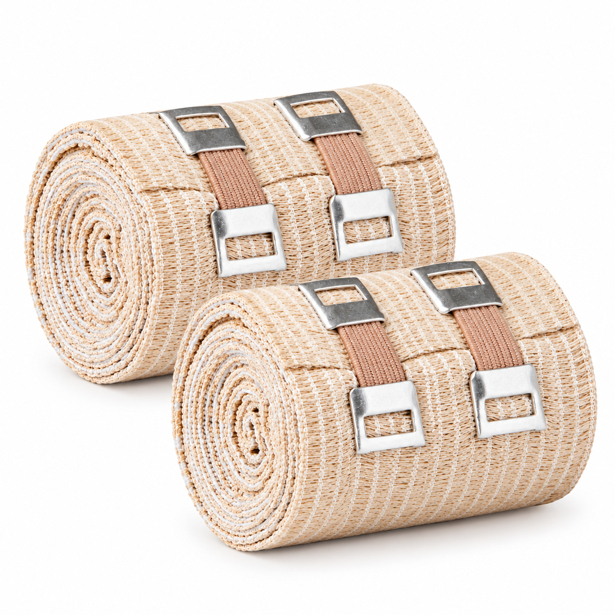 Två rullade elastiska bandage med spännen.png