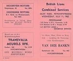 11/07/1962 : Lions v  Combined Services