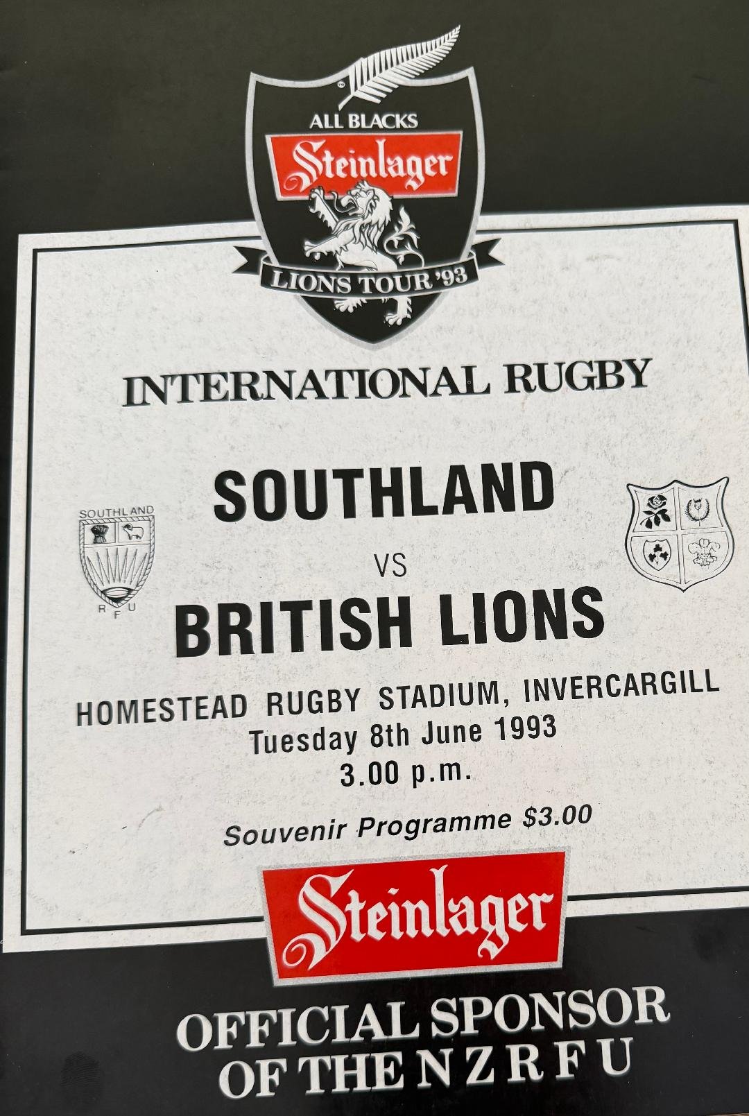 08/06/1993 : British Lions v Southland