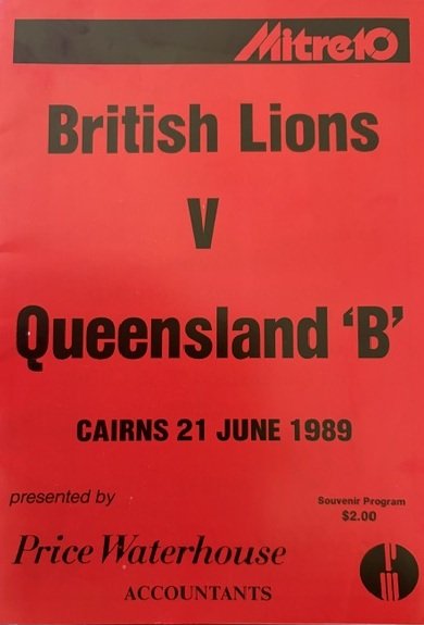 21/06/1989 : British Lions v Queensland 'B'