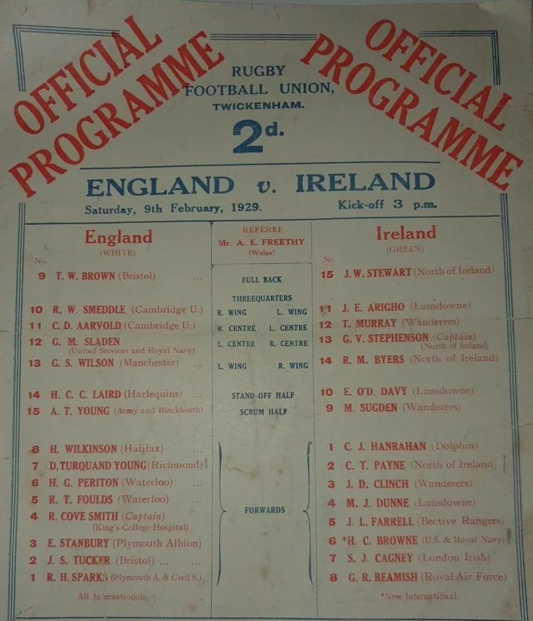 09/02/1929 : England v Ireland