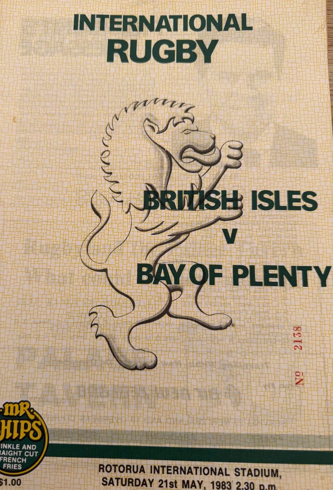 21/05/1983 : British Lions v Bay of Plenty