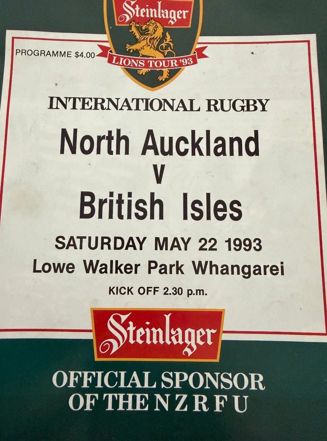 22/05/1993 : British Lions v North Auckland