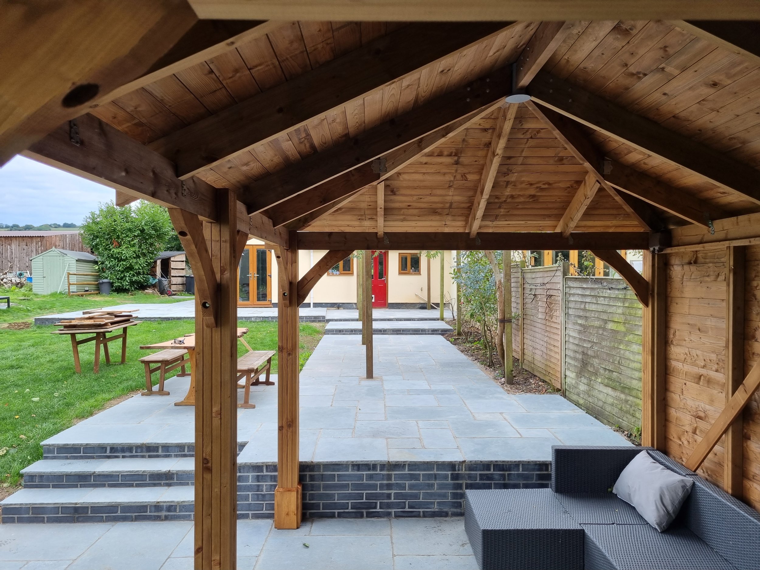 gazebo with paving