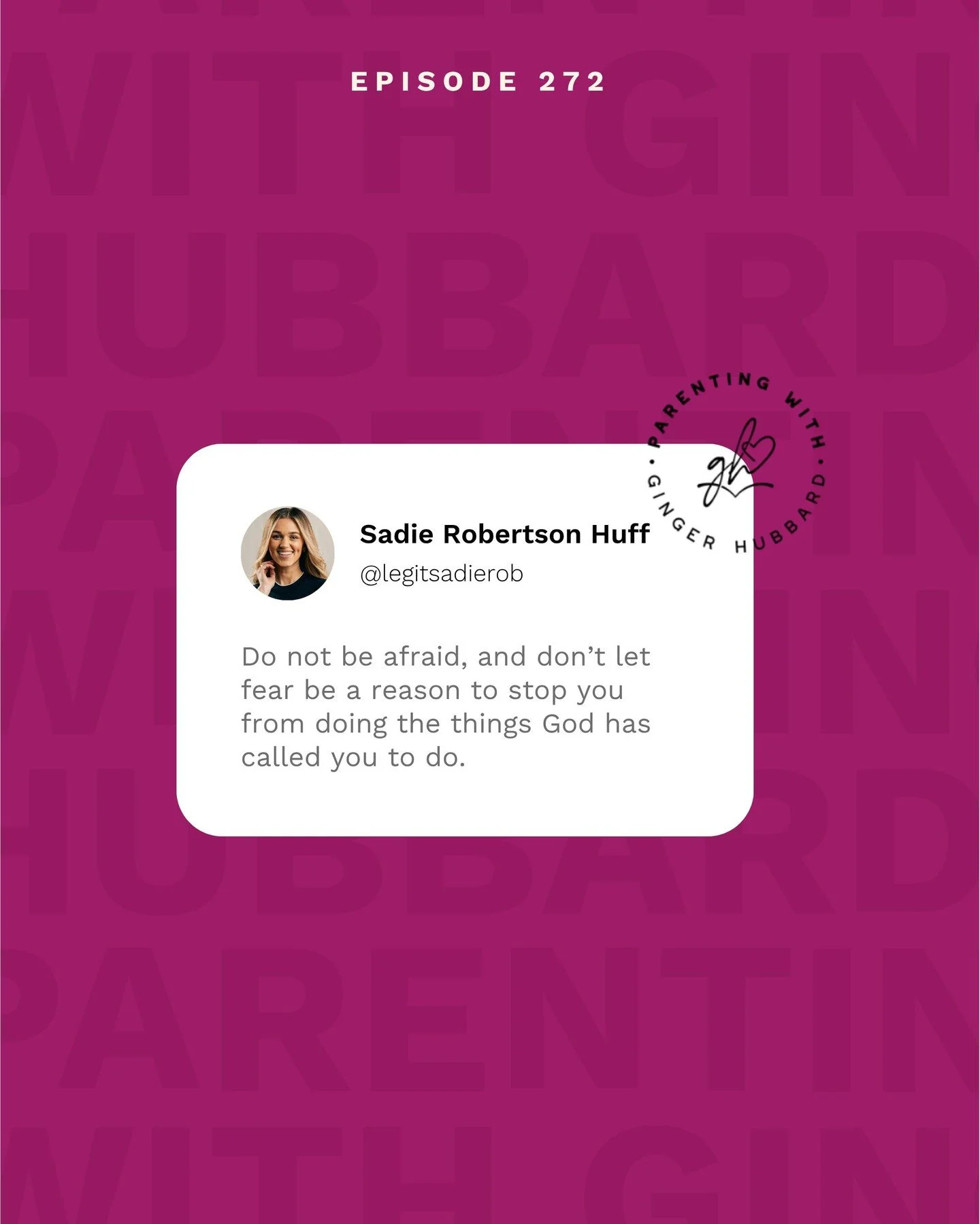 Episode 272 | Raising Kids of Faith with Sadie Robertson Huff

🎙️PODCAST LINK IN PROFILE! 🎧

Special thanks to our sponsors:
@ctcmath
@weheartnutrition
@redeem.healthshare.ministry
@schoolhouserocked

#parentingwithgingerhubbard #parenting #podcast