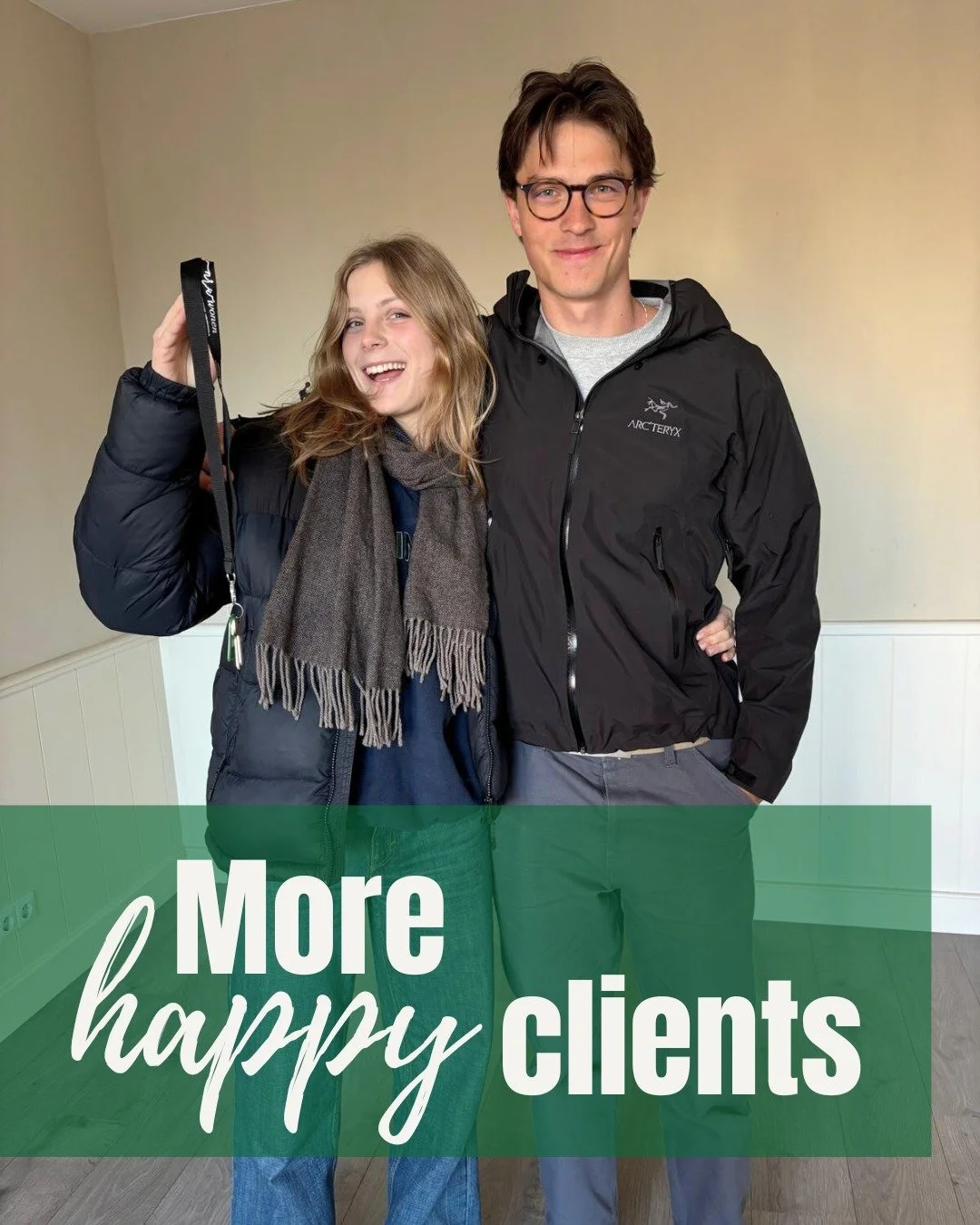 Moving in with your boyfriend? No problem. 

We help couples, students, and locals find cozy studio and one-bedroom apartments that are perfect for two. We helped this couple find their new home in The Hague area in WEEKS, not MONTHS. 

If you and yo