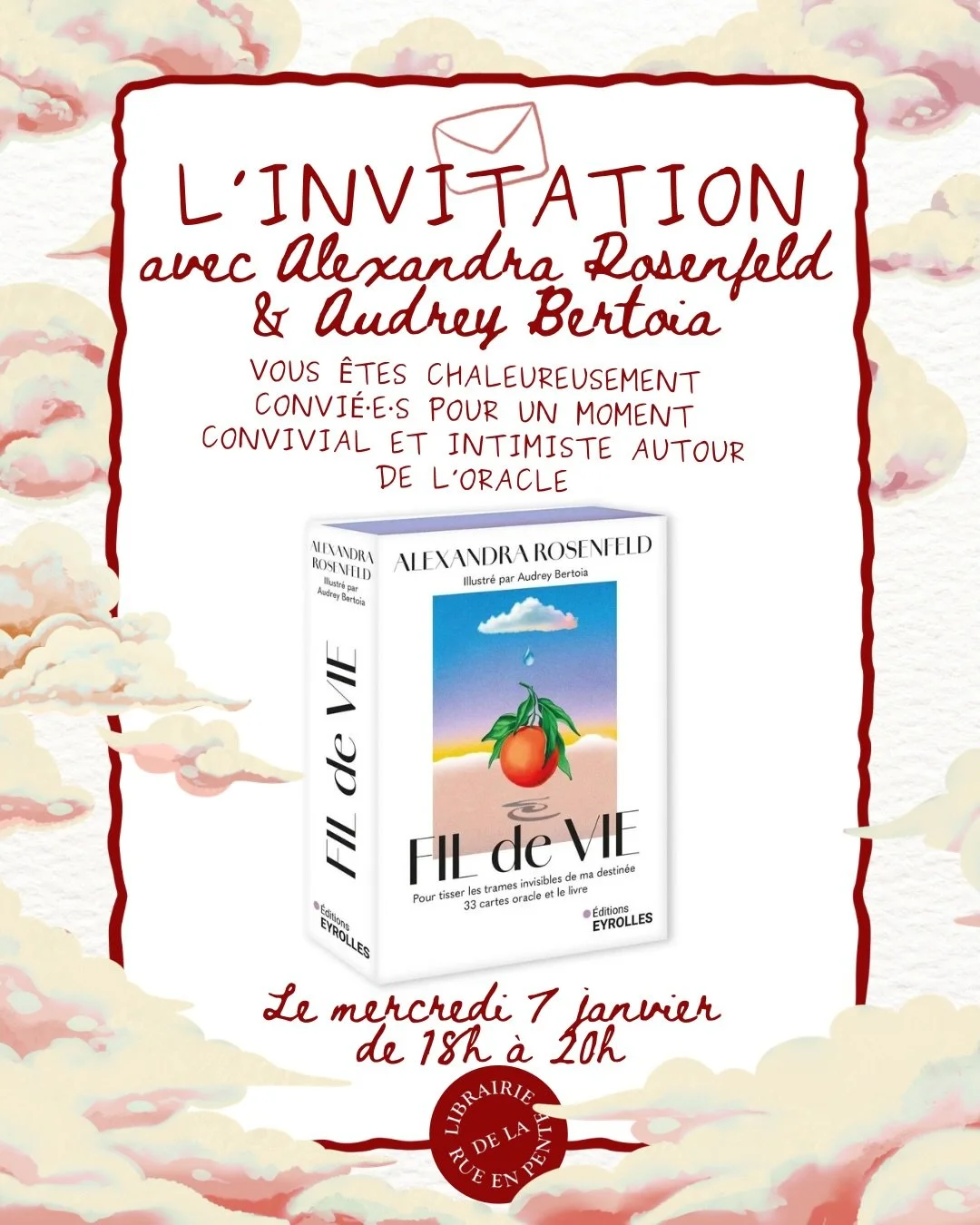 ✨Il est d&eacute;j&agrave; temps de vous pr&eacute;senter notre premier &eacute;v&eacute;nement de l&rsquo;ann&eacute;e 2026 (oui oui !). 💌 L&rsquo;invitation avec @alexandrarosenfeld &amp; @audrey_bertoia autour de l&rsquo;oracle "Fil de Vie&q