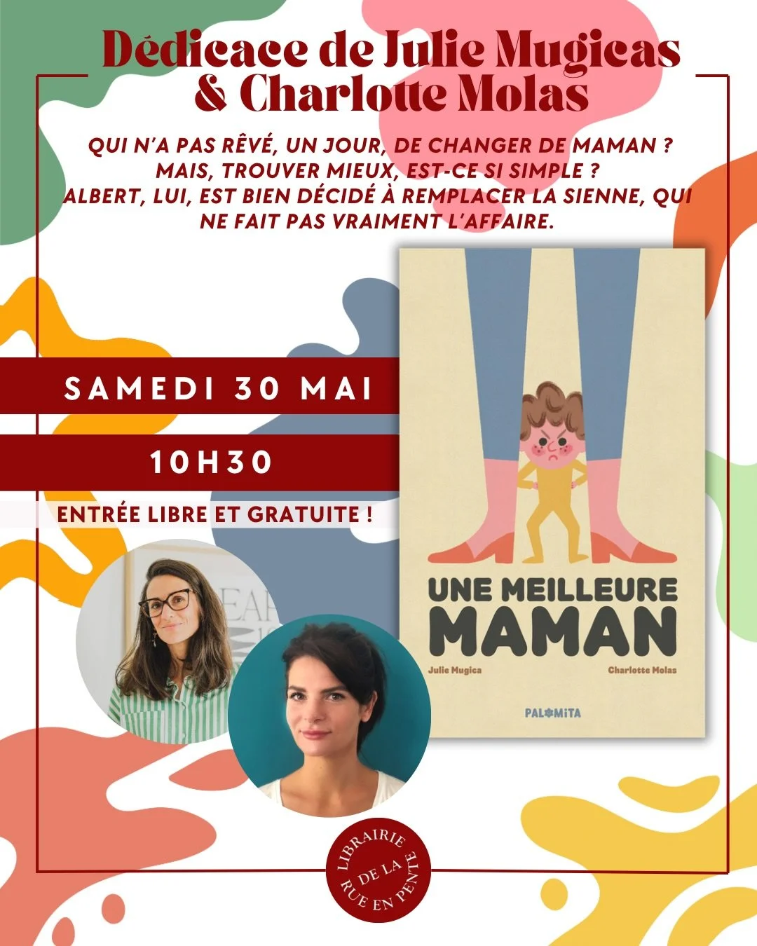 Dans un peu moins de deux semaines, nous f&ecirc;tons nos mamans ! 👑 Alors quoi de mieux qu&rsquo;une s&eacute;ance de d&eacute;dicace avec Julie Mugica et Charlotte Molas, qui leur ont d&eacute;di&eacute; un album ?

Ce samedi 30 mai, nous vous don