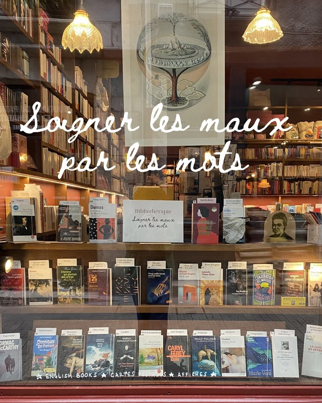 Une vitrine qui vous pla&icirc;t beaucoup et il ne reste que quelques jours pour la d&eacute;couvrir : biblioth&eacute;rapie, soigner les maux par les mots 📚

Des classiques ou des nouveaut&eacute;s pour apaiser le corps et surtout l&rsquo;esprit !