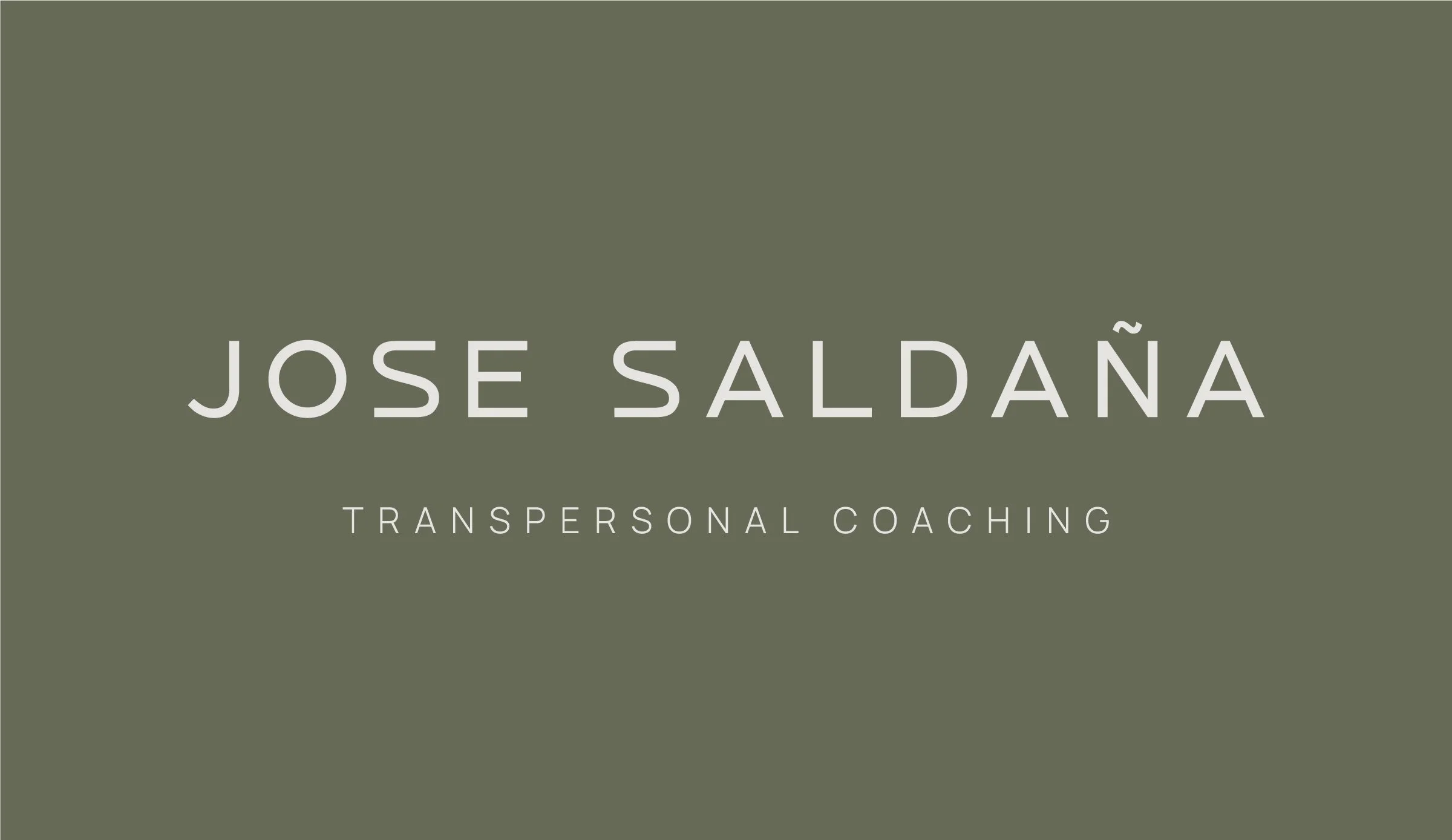 Book cover with olive green background displaying the title 'Jose Saldaña' and subtitle 'Transpersonal Coaching' in white text.