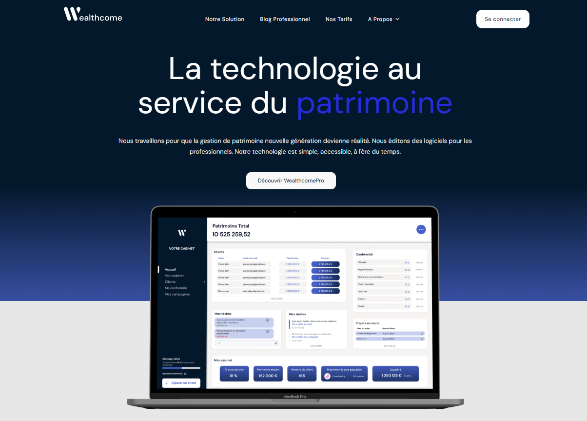 wealthcome solution technologique pour les gestionnaire de patrimoine