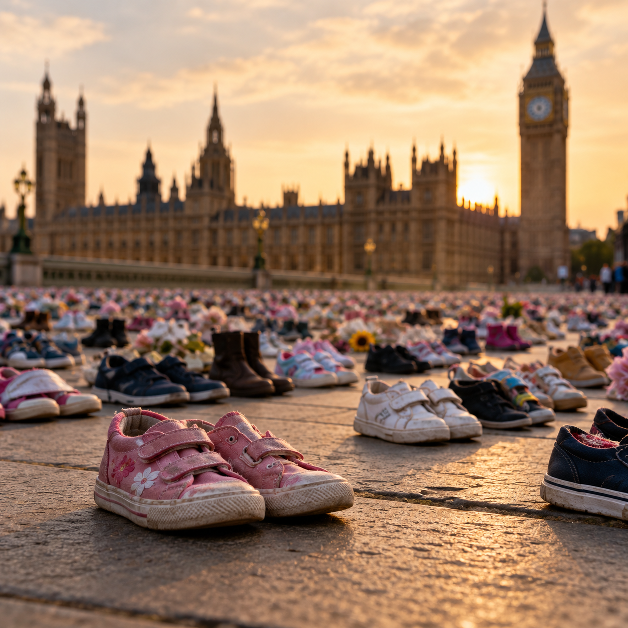 The Empty Shoes Outside Parliament