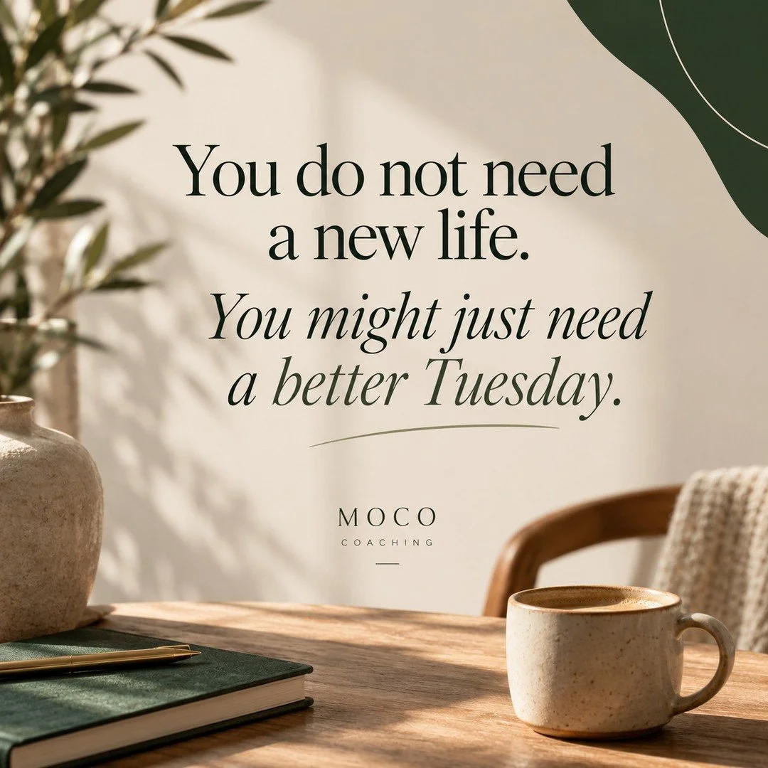 You do not need a new life.
You might just need a better Tuesday.
A clearer boundary.
One less thing in the diary.
A walk.
A proper lunch.
The conversation you keep avoiding.
An earlier night.
We put so much pressure on ourselves to make huge changes