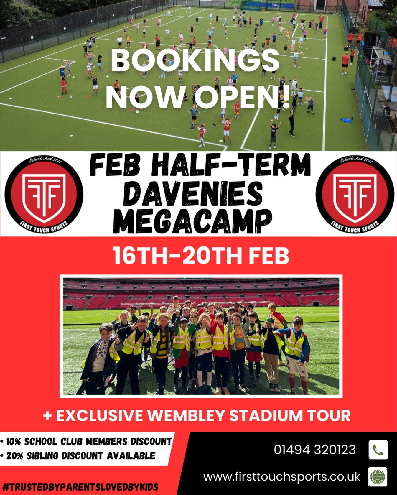 🌟February Half-Term MegaCamp🌟

MegaCamps are back for the new year and better than ever! 🥳

📅 Dates: Monday 16th - Friday 20th February
⏰ Times: 9am &ndash; 4pm (Extended hours: 8am &ndash; 5pm)
👫 Ages: 5&ndash;12 years
📍 Location: Davenies Sch