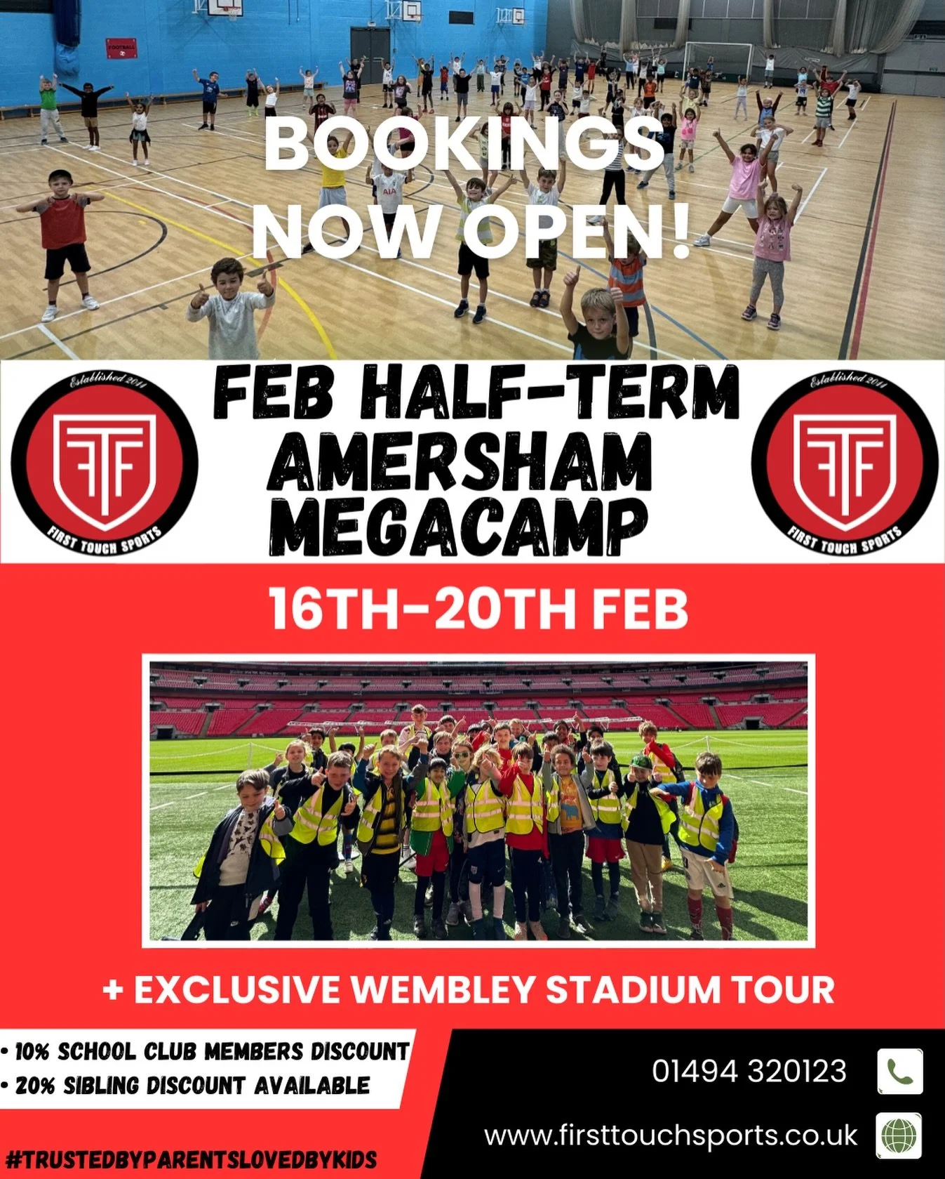 🌟February Half-Term MegaCamp🌟

MegaCamps are back for the new year and better than ever! 🥳

📅 Dates: Monday 16th - Friday 20th February
⏰ Times: 9am &ndash; 4pm (Extended hours: 8am &ndash; 5pm)
👫 Ages: 5&ndash;12 years
📍 Location: Amersham Sch