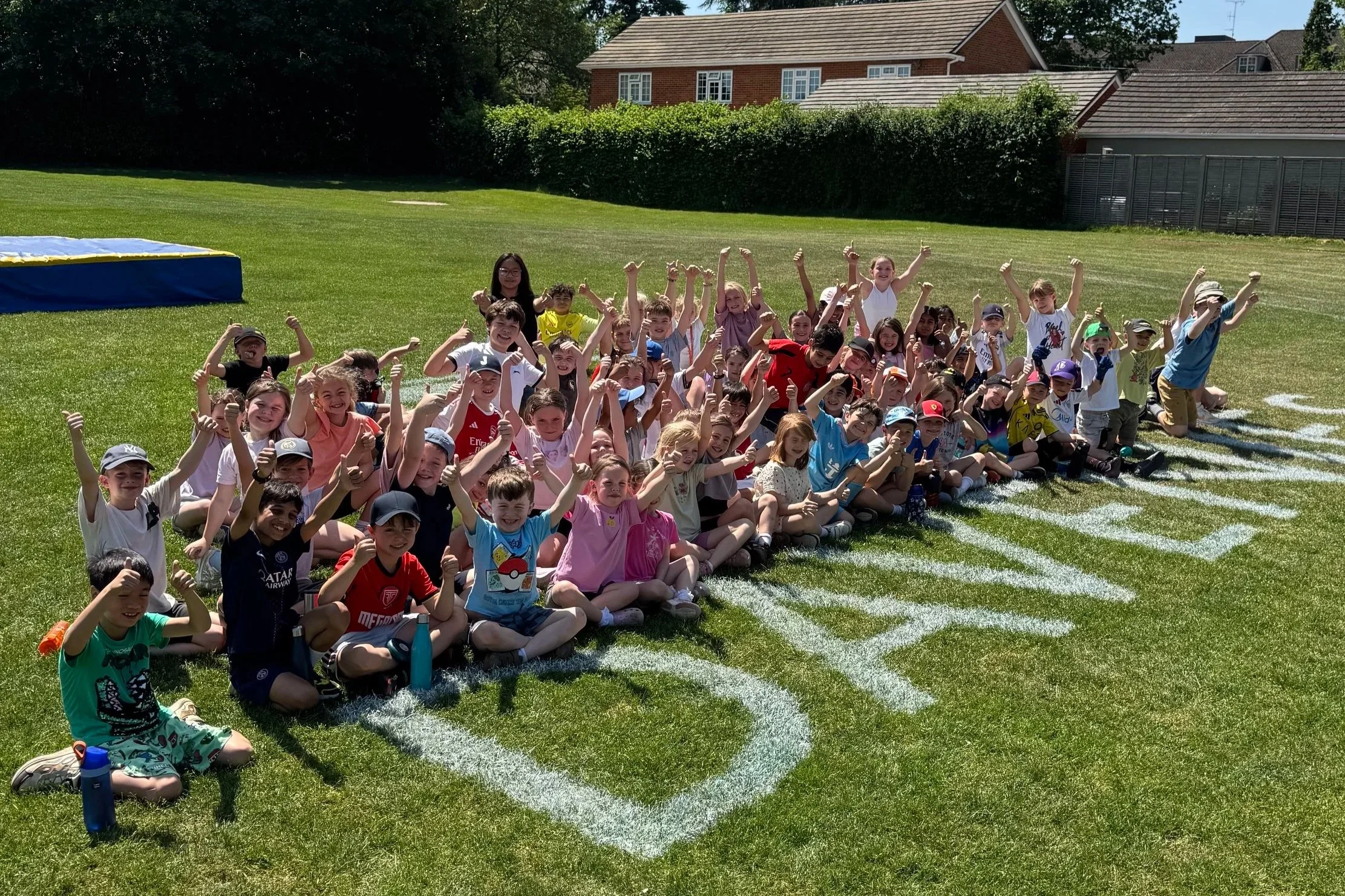First Touch Sports MegaCamp holiday club set-up at Davenies School in Beaconsfield with equipment ready for children's activities