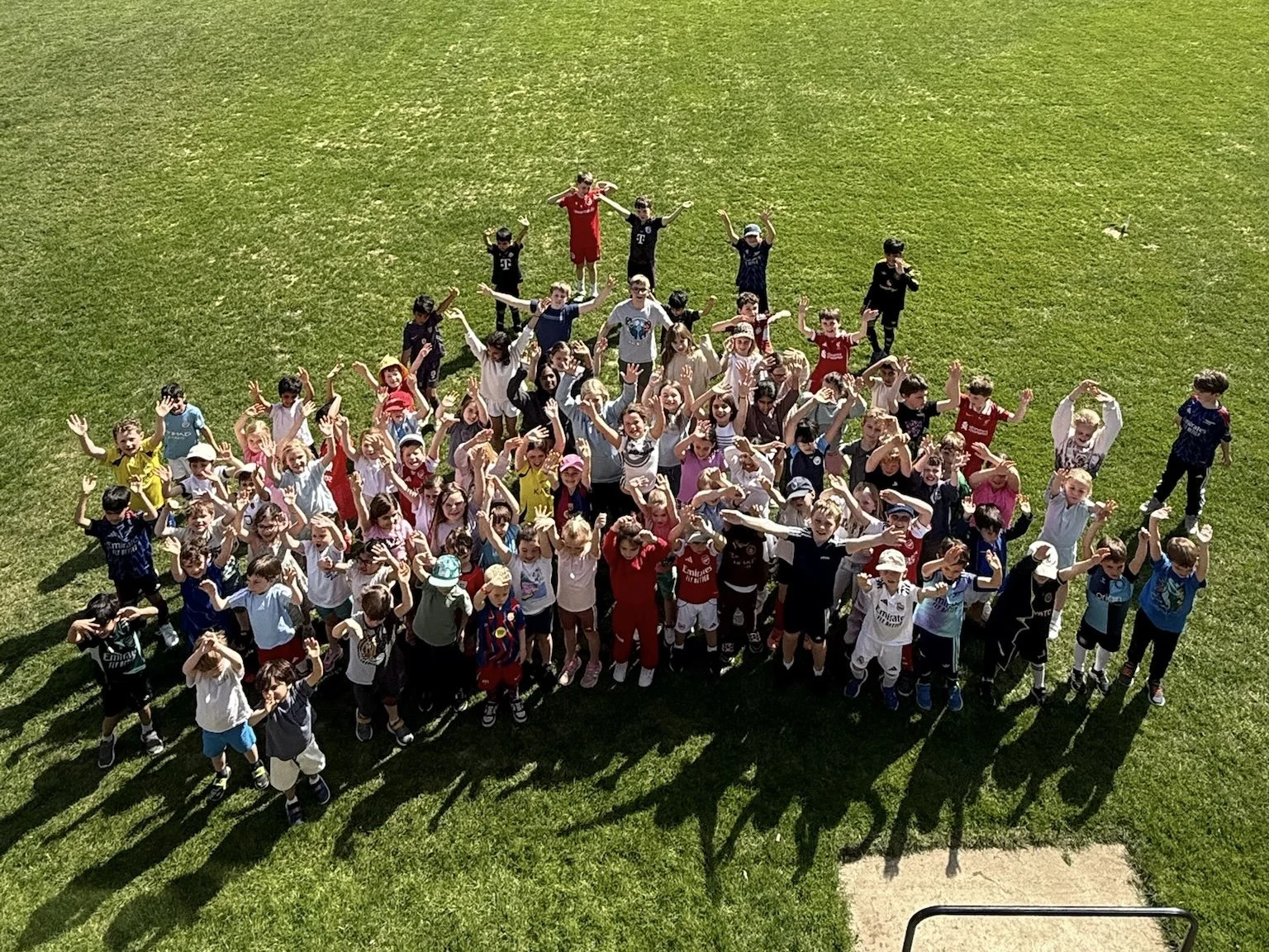 First Touch Sports MegaCamp holiday club set-up at Davenies School in Beaconsfield with equipment ready for children's activities