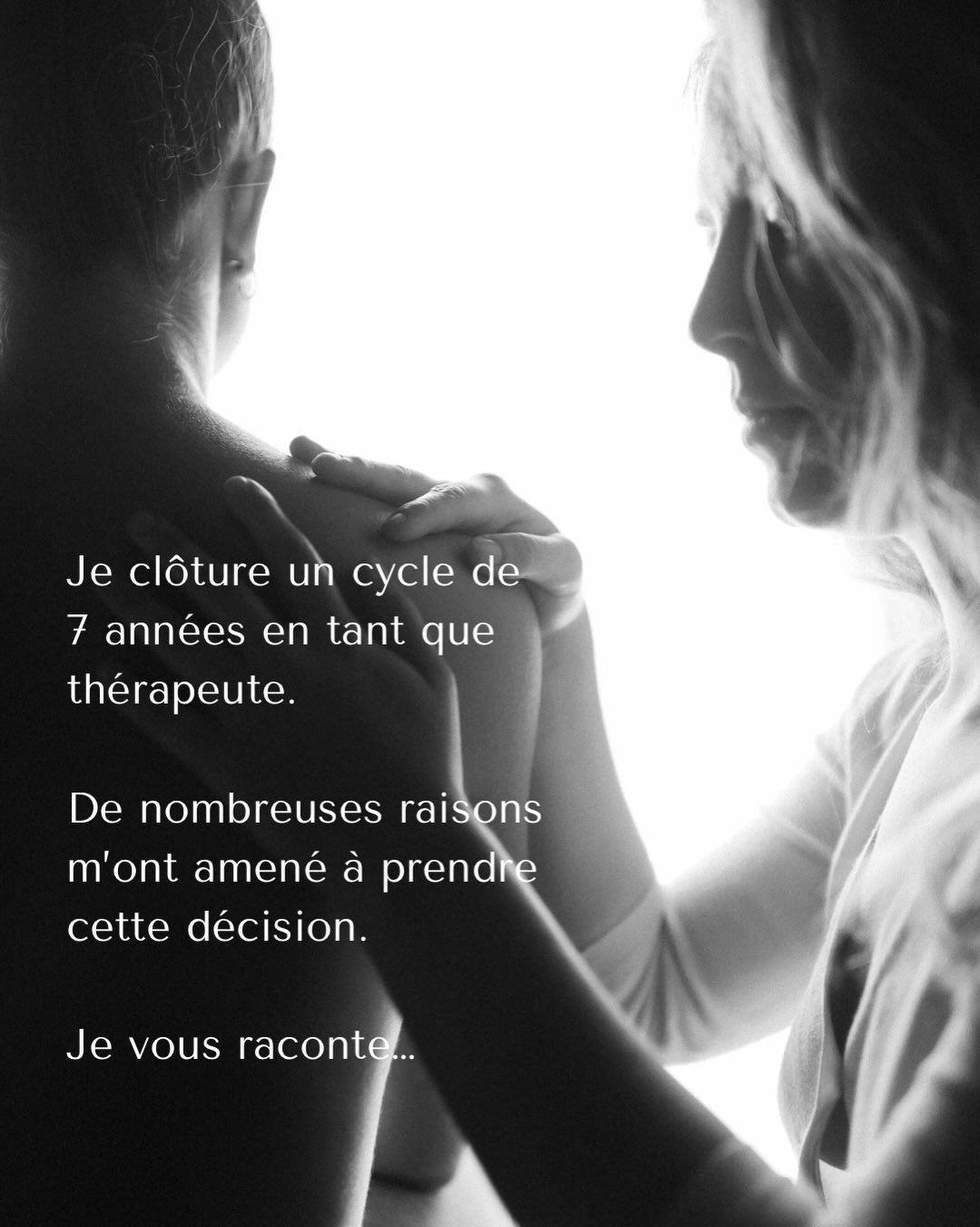 Une grande page se tourne pour moi. 
Je termine mon travail de th&eacute;rapeute, apr&egrave;s 7 ann&eacute;es de pratique. 

Je vous raconte dans les slides 👆🏼

📷 @annegerzat