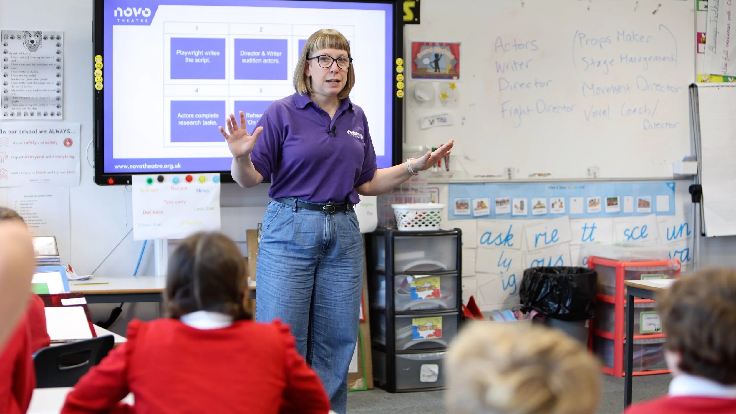 Louise delivering a careers workshop in a school