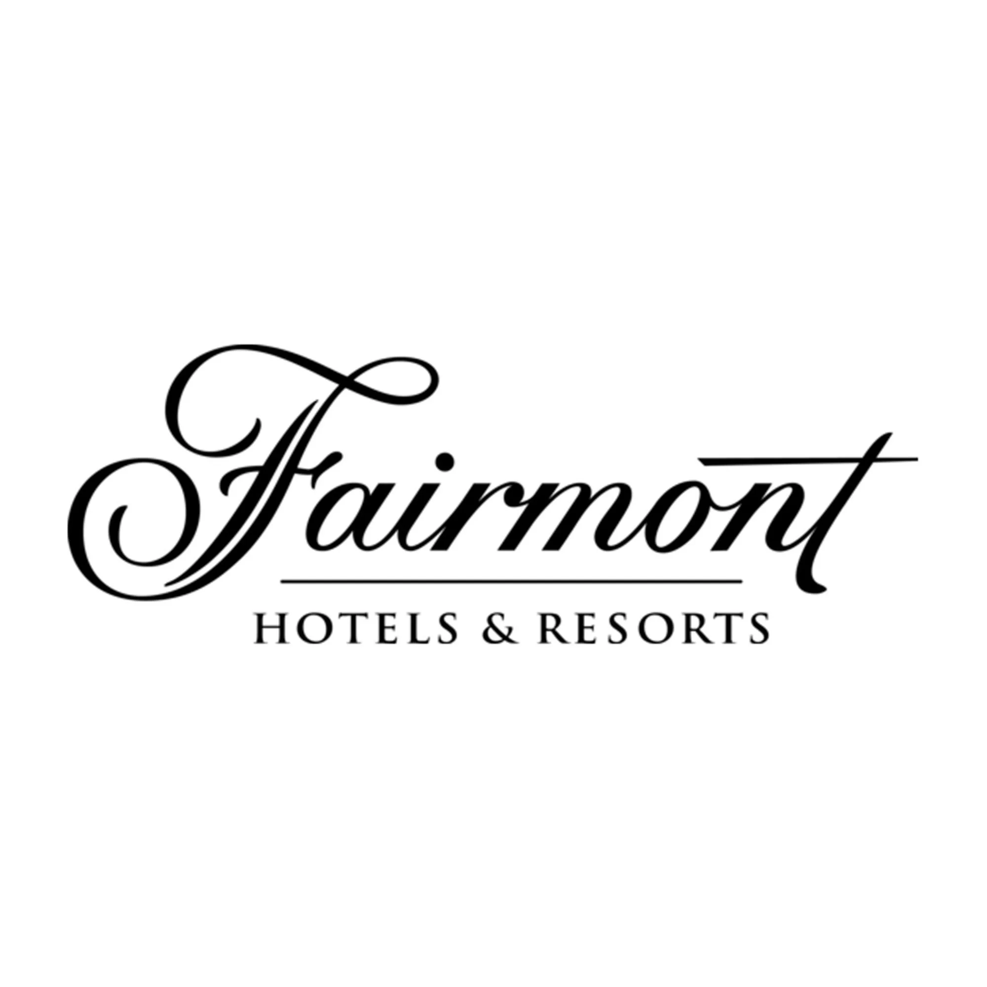 Fairmont Hotels & Resorts logo in elegant black script font on a white background.