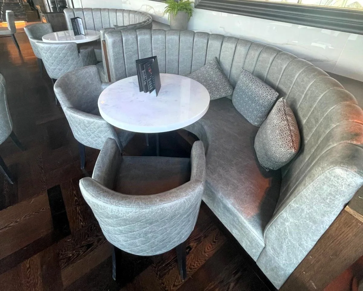 Circular booth seating 
