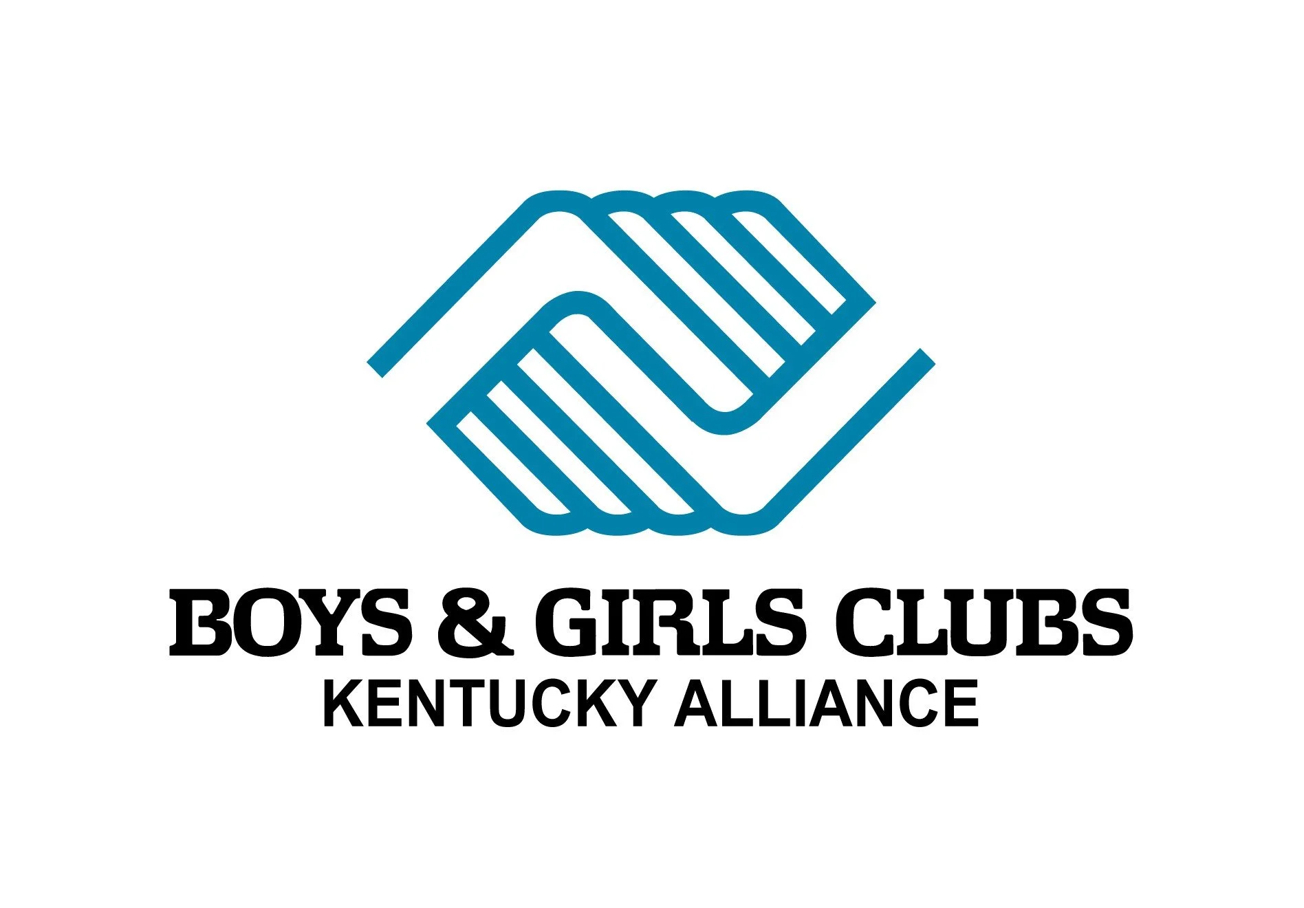 Logo for Boys & Girls Clubs of Kentucky Alliance featuring a stylized blue geometric emblem and bold black text.