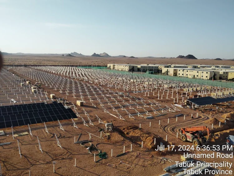 Solar site with power equipment