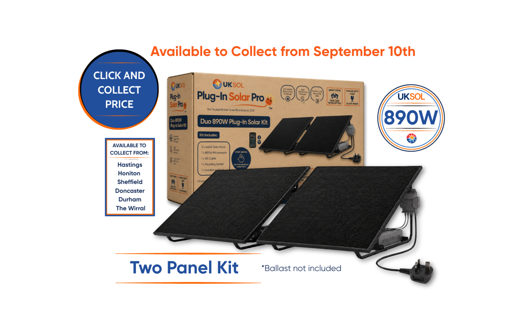 Duo 890W Plug-In Solar Pro Kit (Ground Mount Only) - Click and Collect