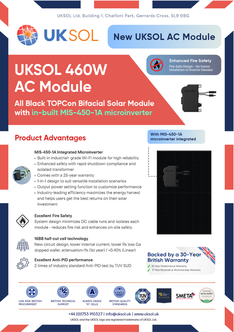 UKSOL 460W AC module datasheet preview