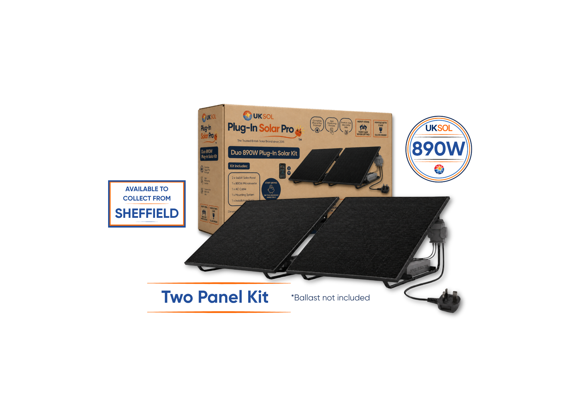 Duo 890W Plug-In Solar Pro Kit (Ground Mount Only)