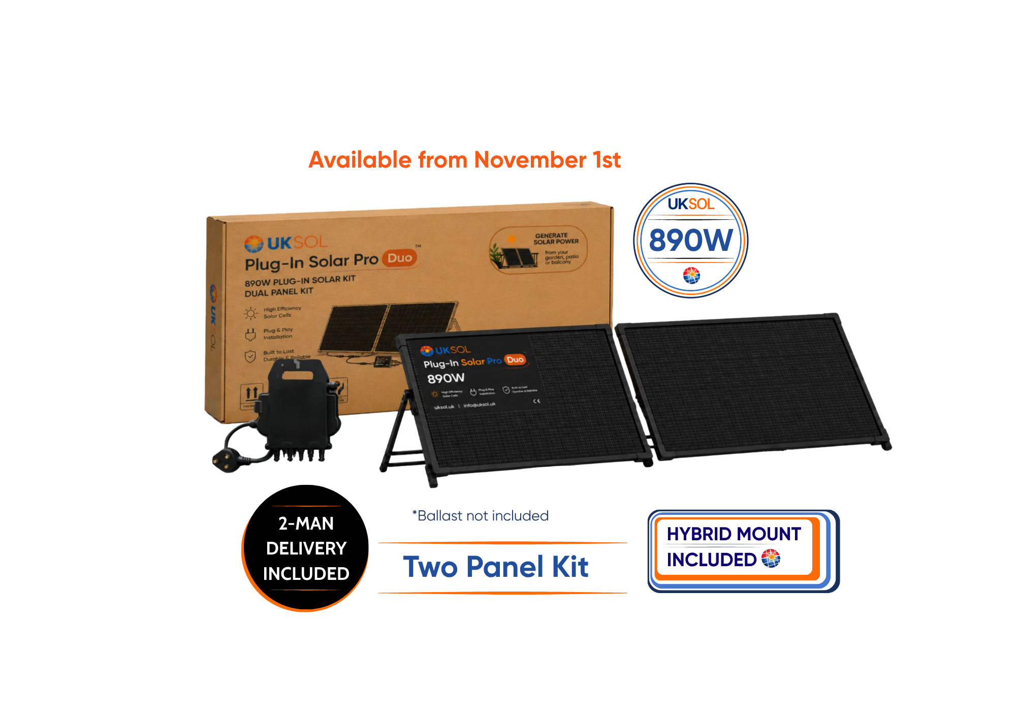 Duo - 890W (Plug-In Solar Pro) - Hybrid Mount