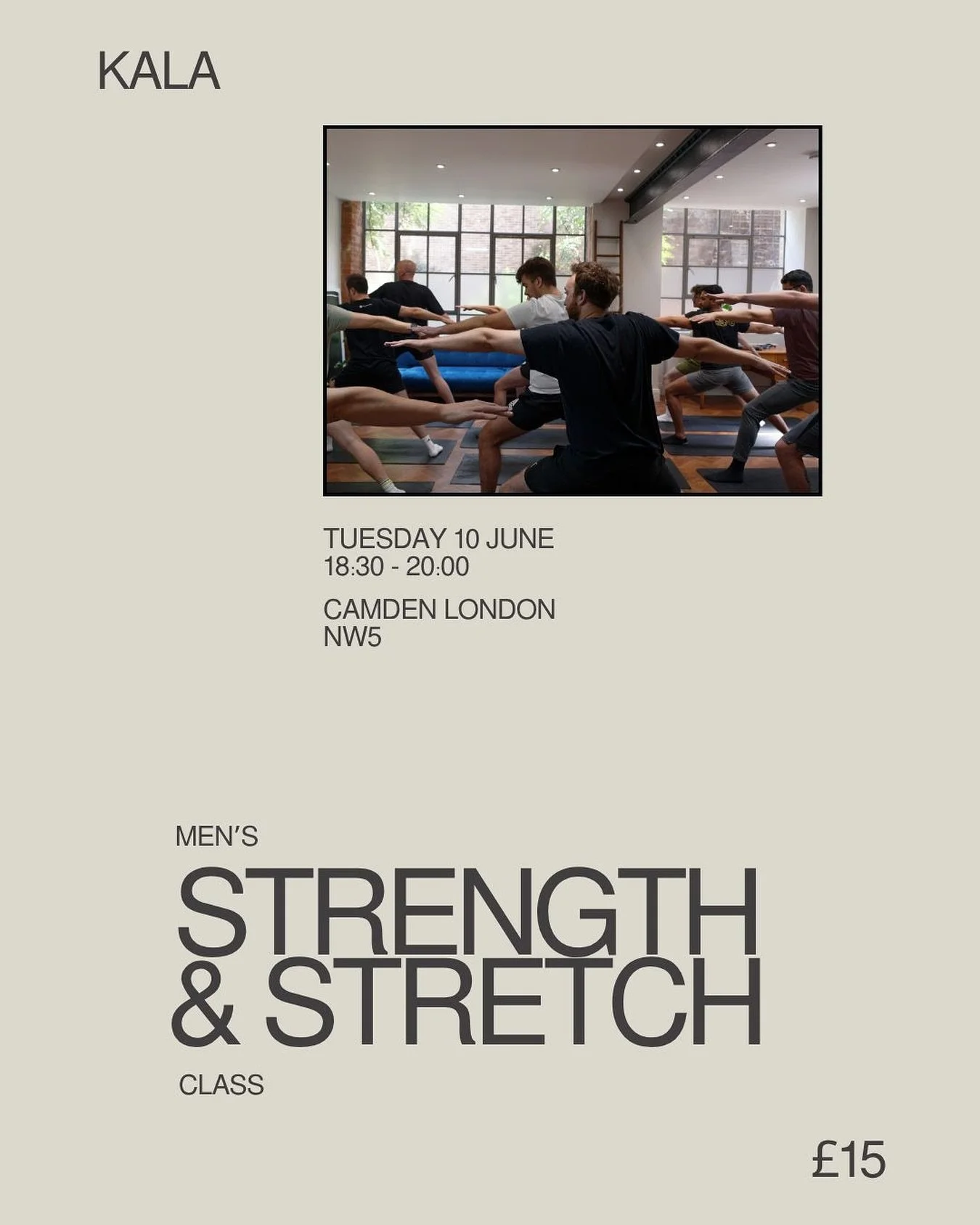 Join us for our first men&rsquo;s Strength &amp; Stretch class, only 4 spots left! DM us to book. 

Thursday 12th June 
Camden, London 

#menswellbeing #menshealth