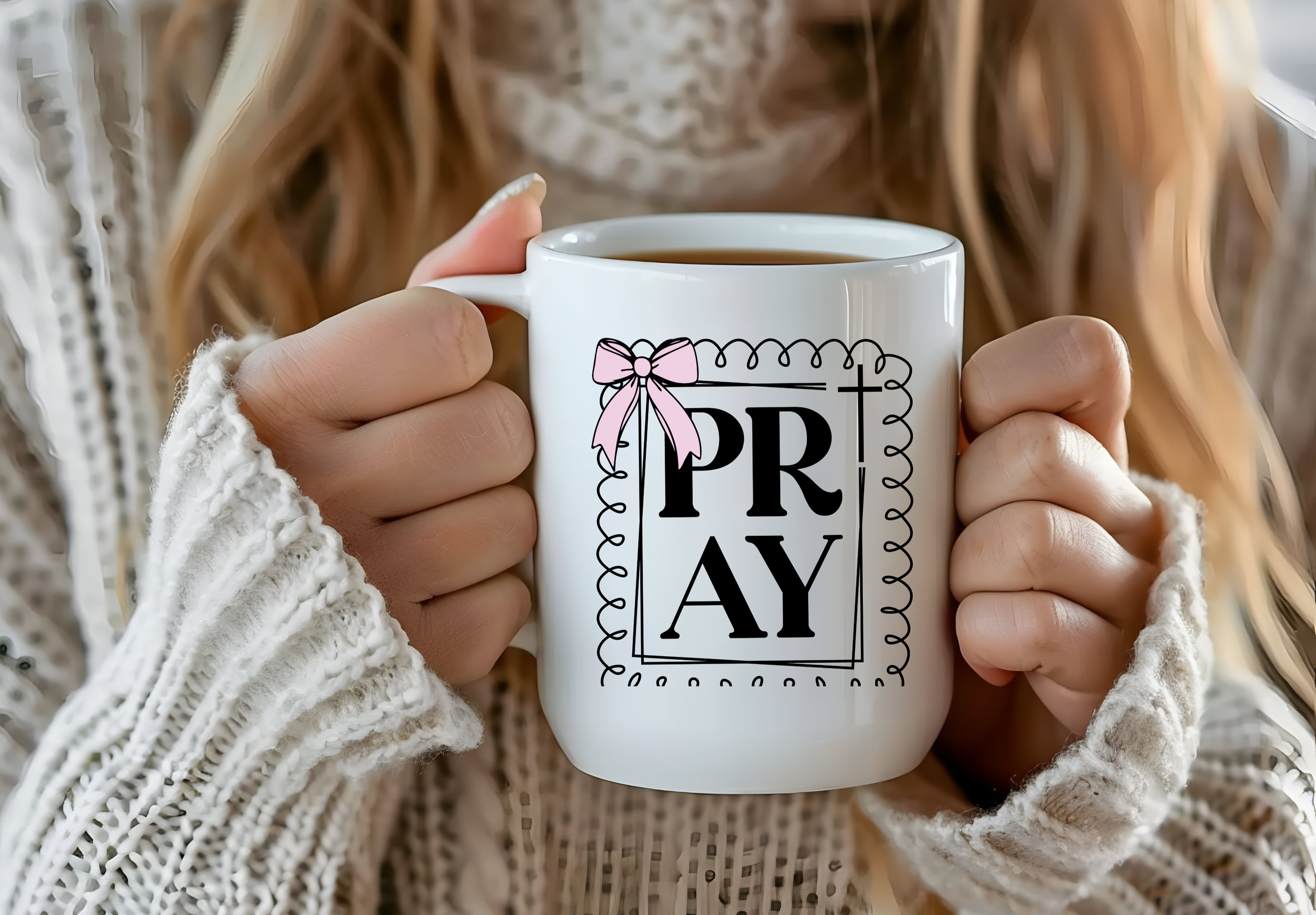 Pray Mug with Bow .PNG