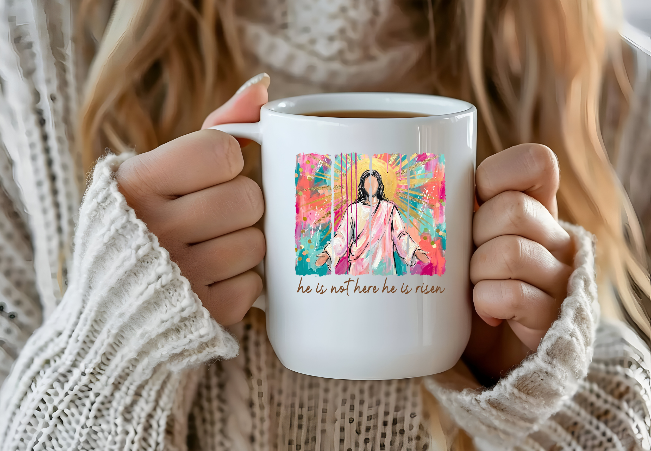 "He Is Risen colorful Coffee Mug"