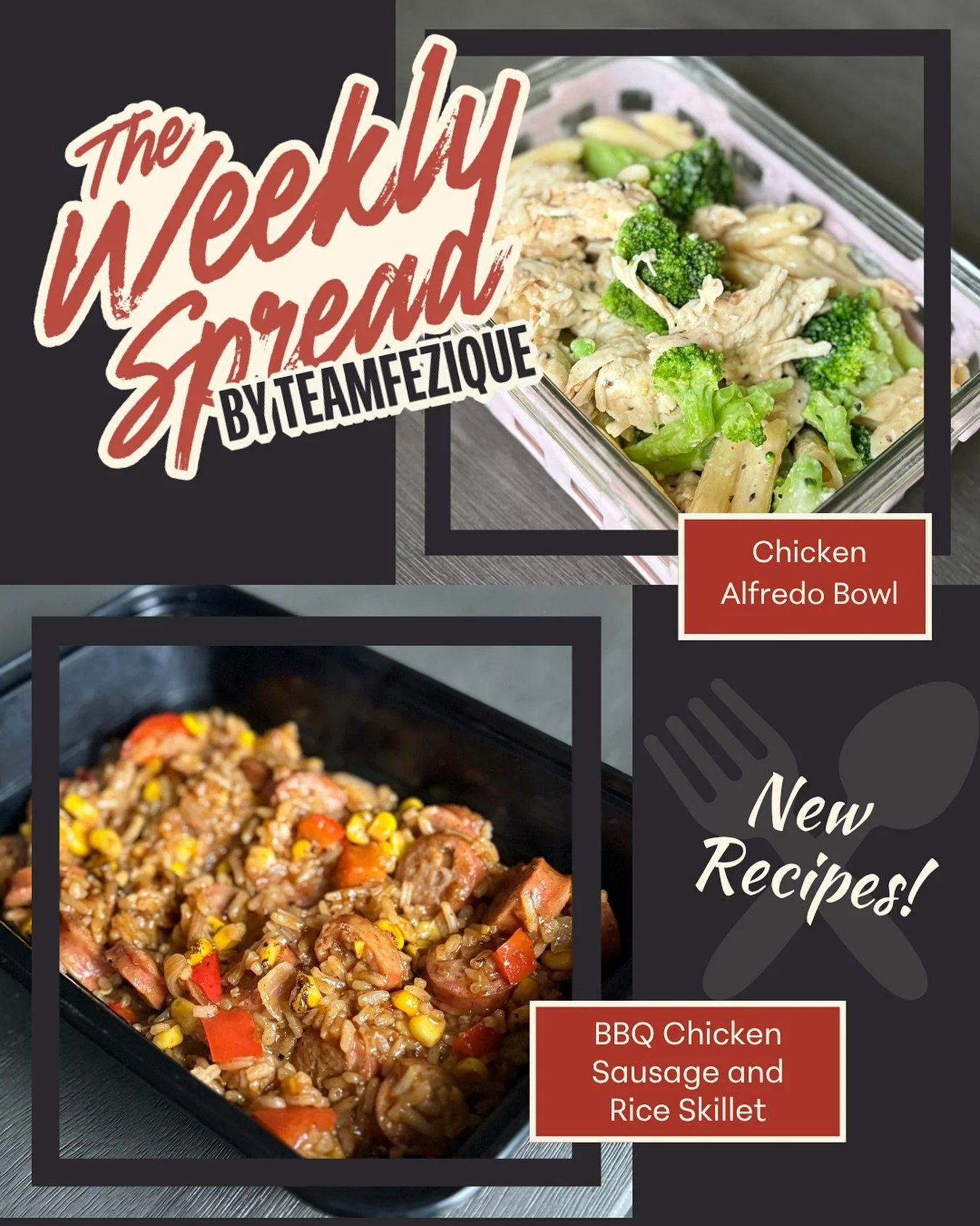 🚨New Meal Recipe Droppppp 🎤

Chicken Alfredo Bowls
A comforting classic made simple! A cozy and creamy bowl loaded with tender chicken, perfectly cooked pasta, and rich Alfredo sauce. Indulgent, satisfying, and ready to hit the spot any night of th