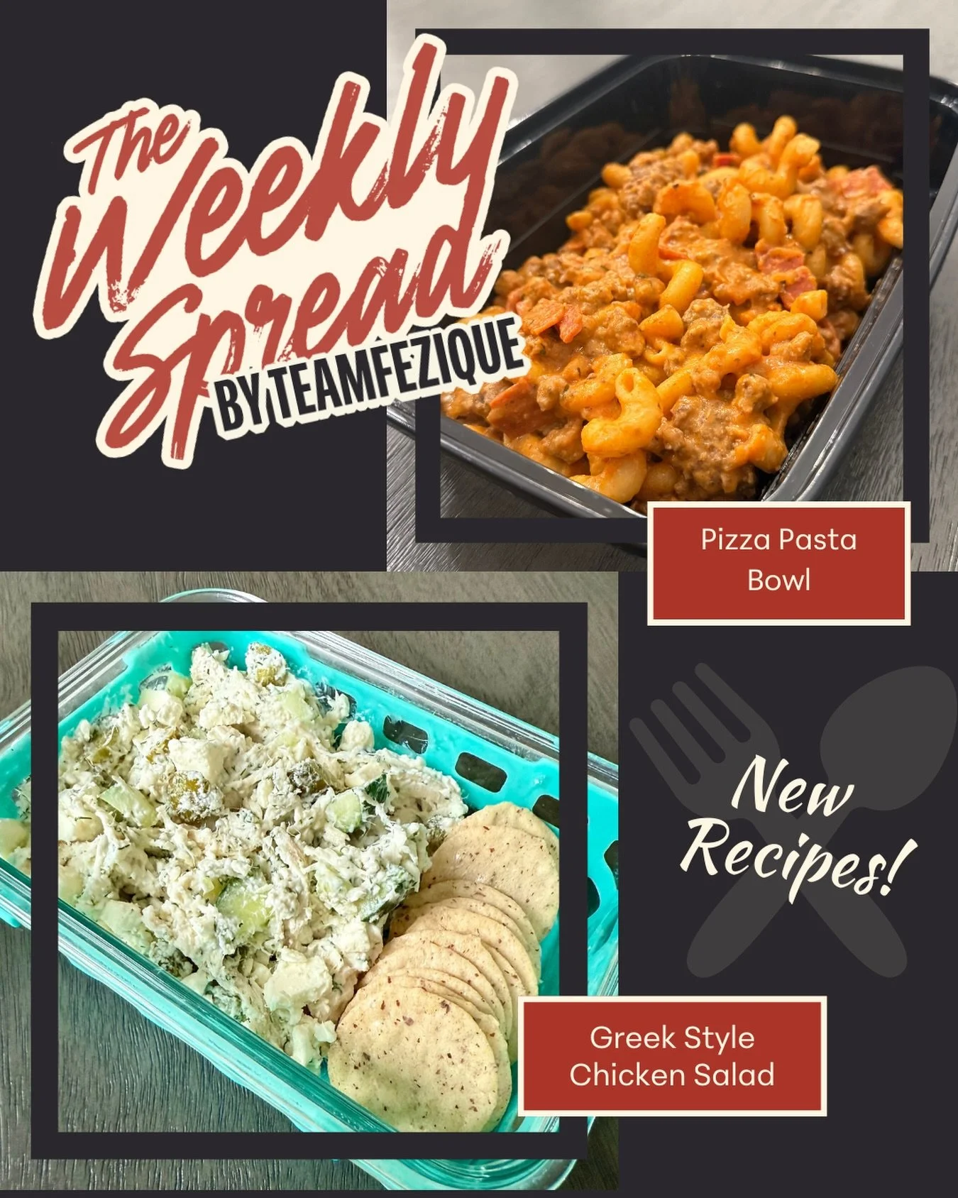 🔥New Meal Recipe Drop🔥

Pizza Pasta Bowl
Everything you love about pizza &ndash; in a fork-friendly, feel-good bowl! Tender pasta is tossed in a rich marinara, loaded with ground beef, turkey sausage, and turkey pepperoni and blended with cheeses a