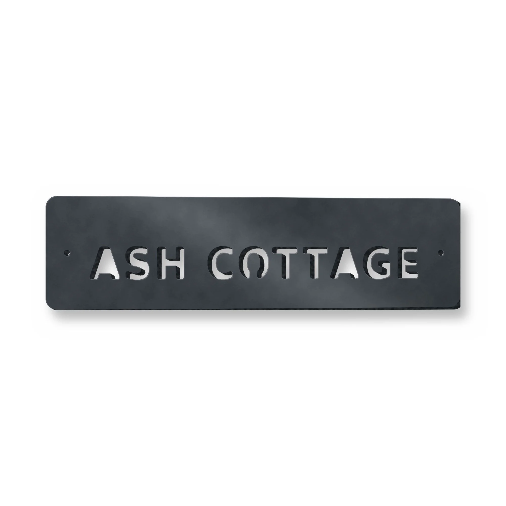 Personalised Gate Name Plate in anthracite grey – plasma-cut 3 mm steel, studio photo on white