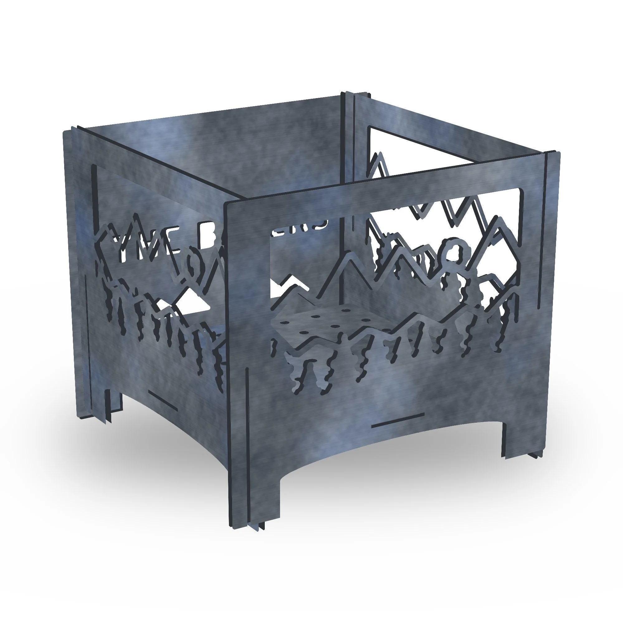 Example of the Personalised Family Name Fire Pit reading THE BAKERS