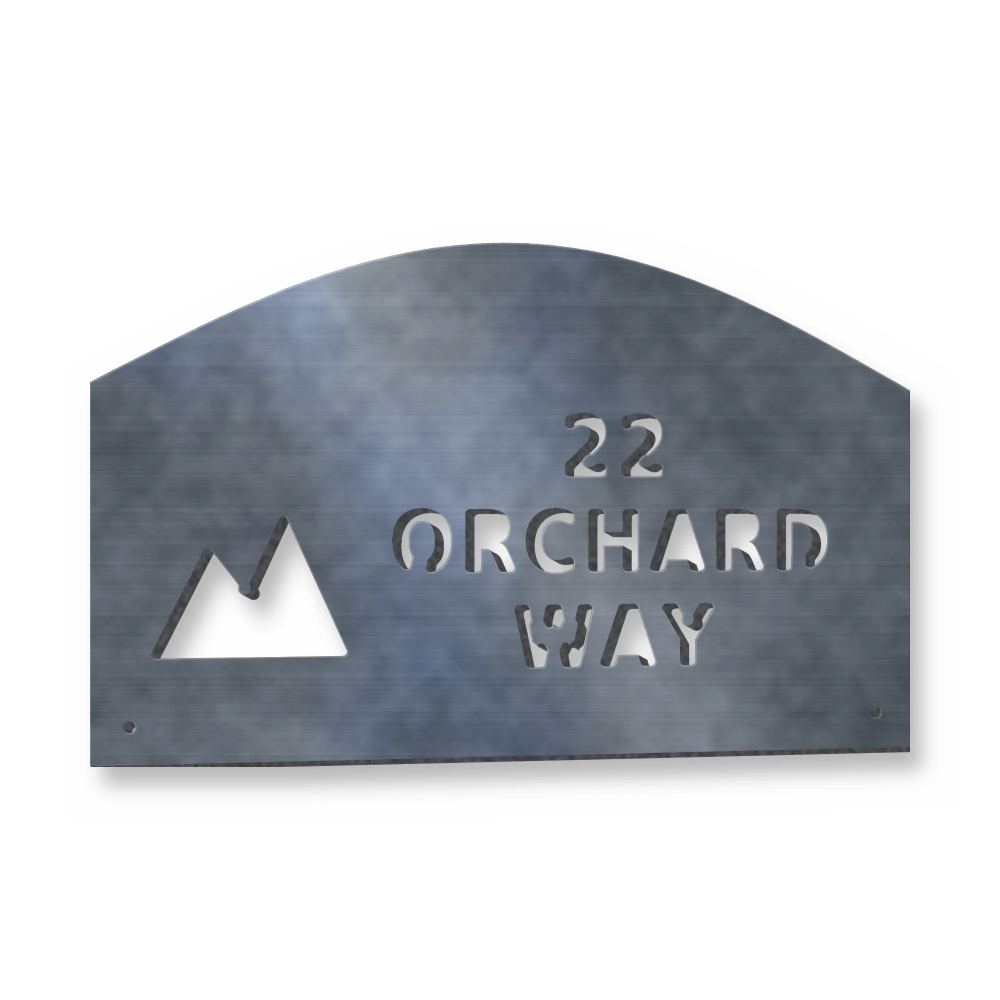 Example of the Personalised Address Plaque with Motif reading 22 / ORCHARD WAY
