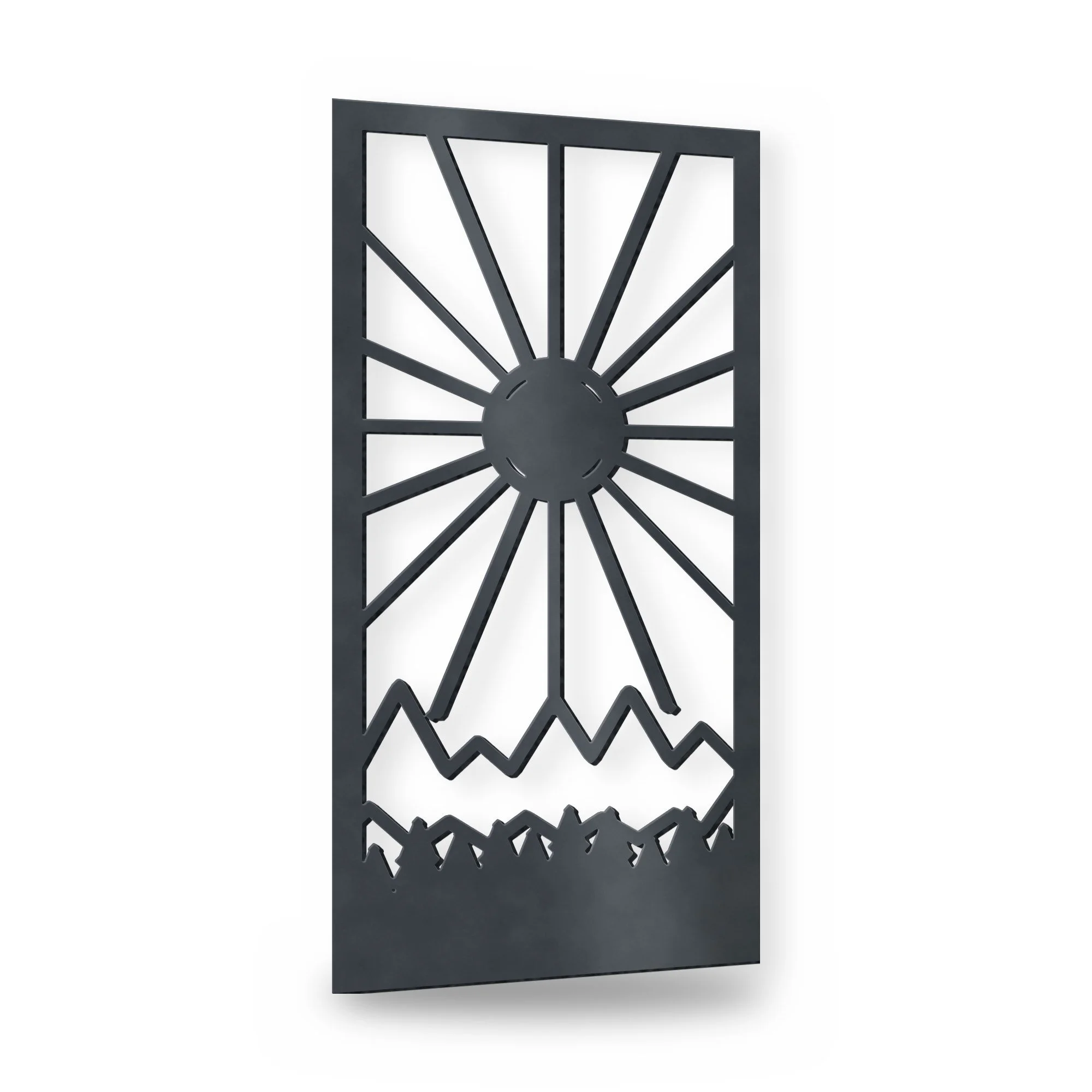 Fellside Metal Side Gate in anthracite grey – plasma-cut 3 mm steel, studio photo on white