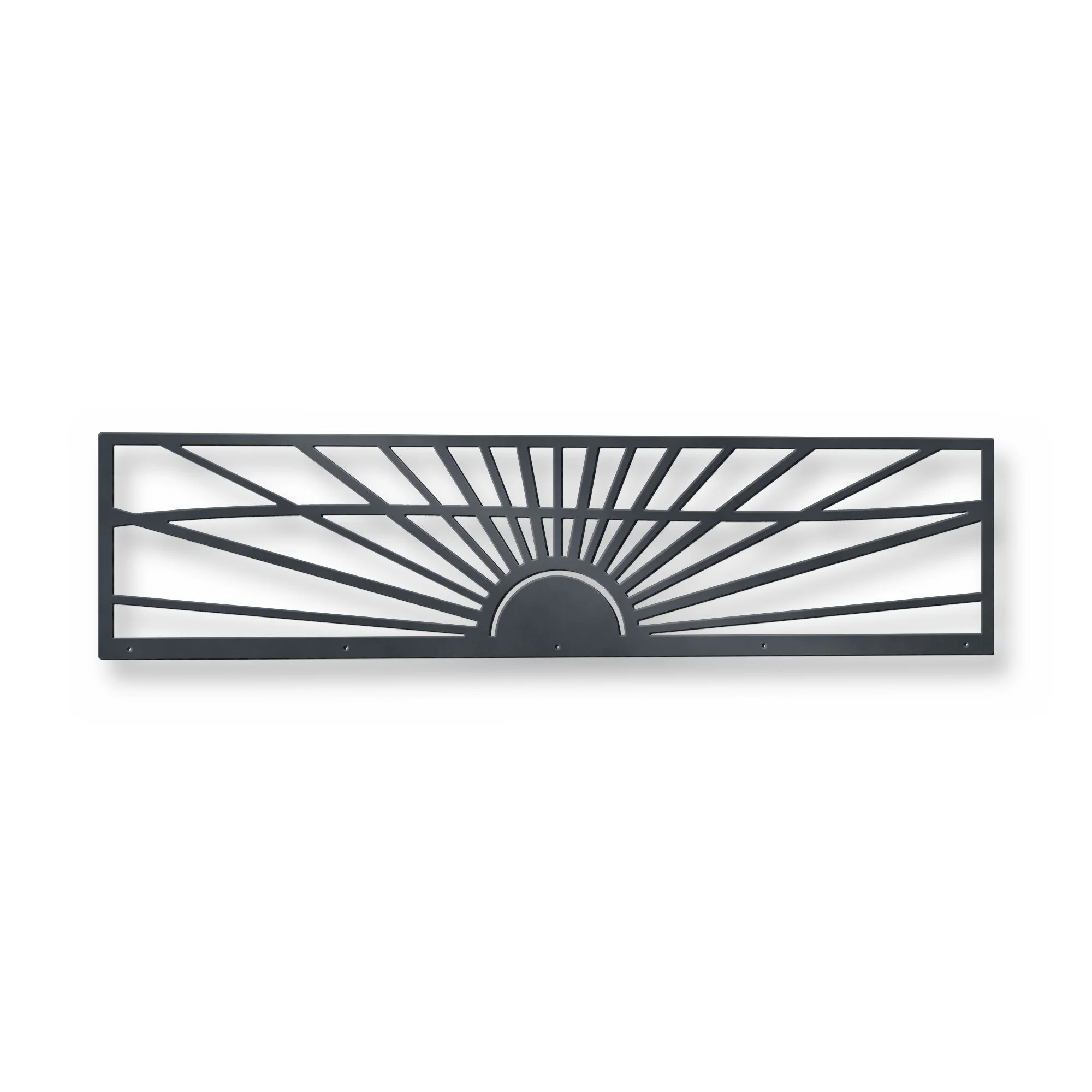 Daybreak Fence Topper in anthracite grey – plasma-cut 3 mm steel, studio photo on white