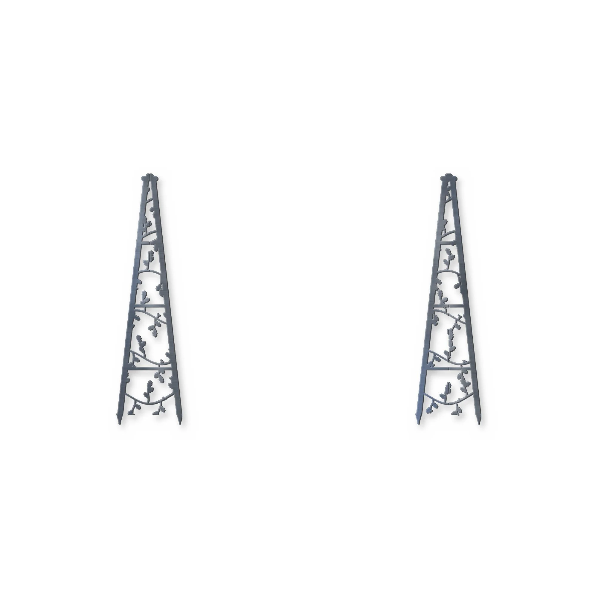 Hawthorn Garden Obelisk flat-pack parts laid out before assembly, plasma-cut 3 mm steel