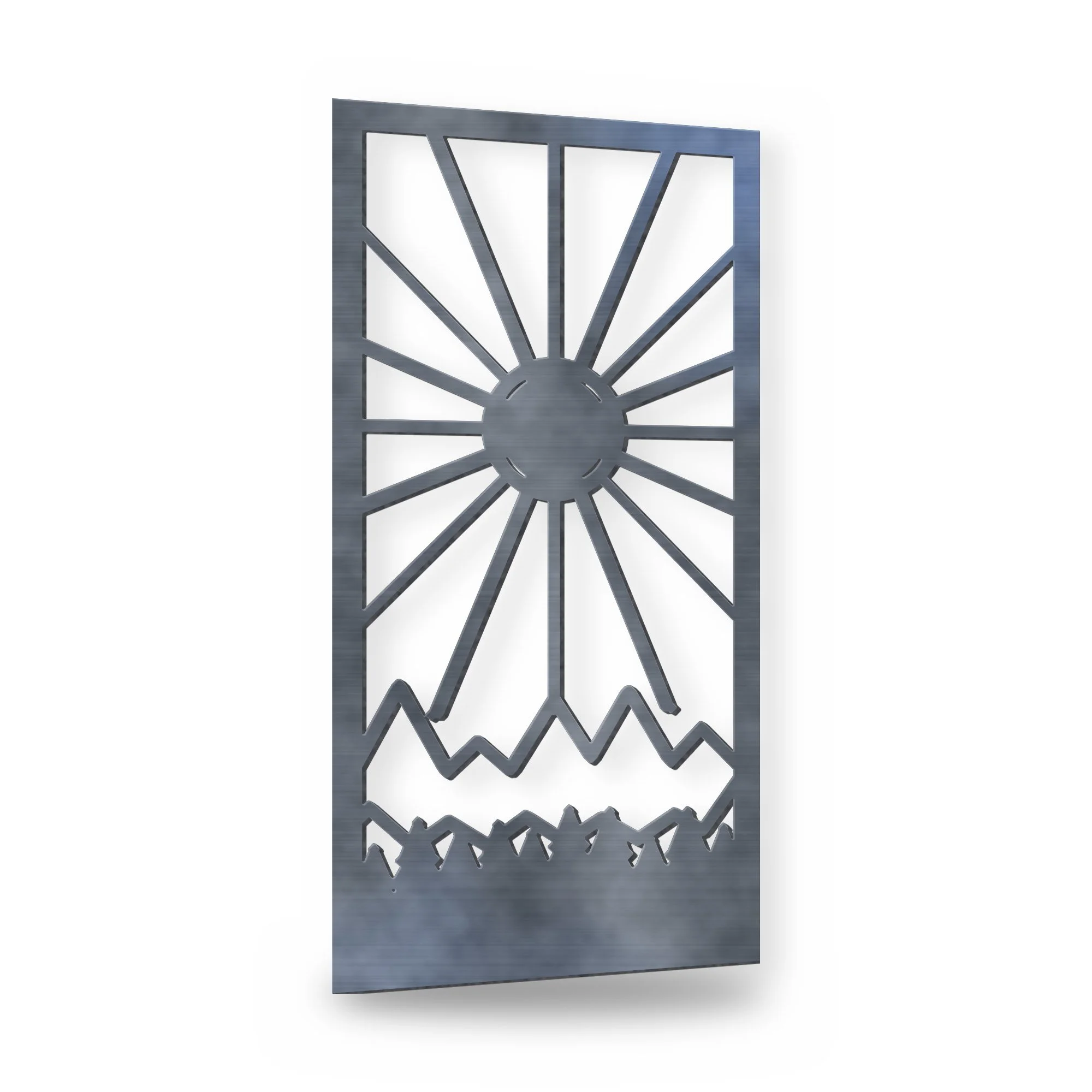 Fellside Metal Side Gate in raw mild steel – plasma-cut 3 mm steel, studio photo on white