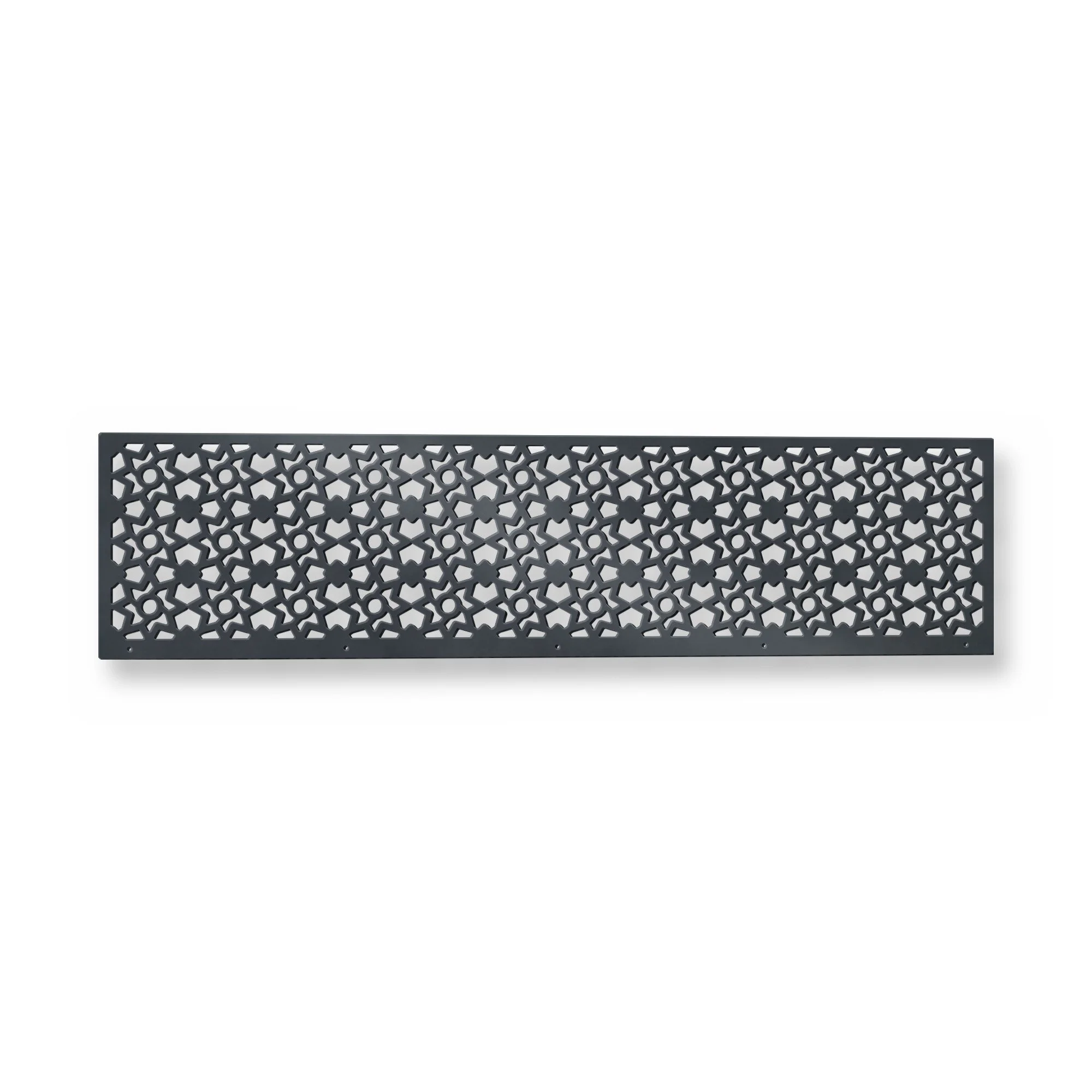 Zellige Fence Topper in anthracite grey – plasma-cut 3 mm steel, studio photo on white