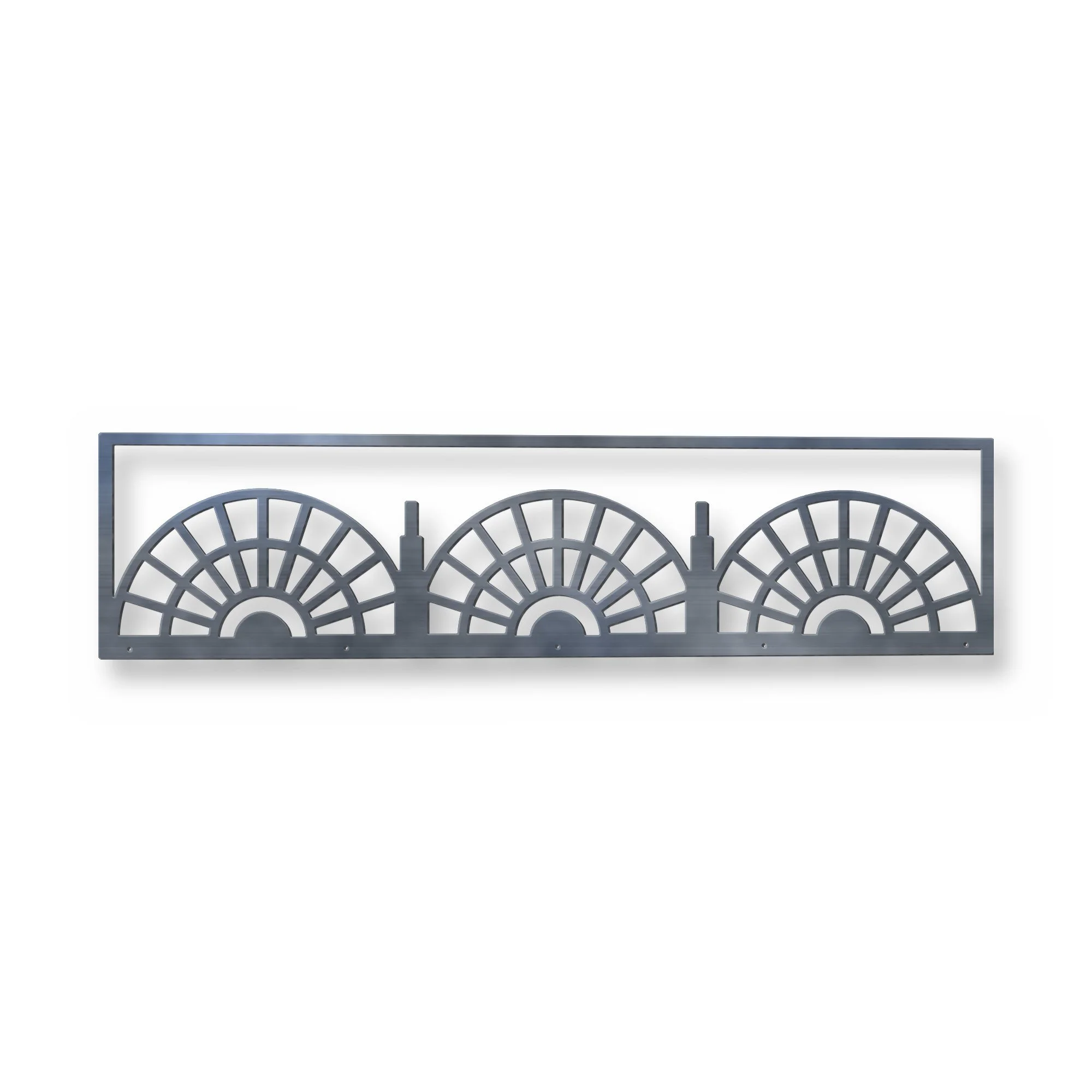 Ember Fence Topper in raw mild steel – plasma-cut 3 mm steel, studio photo on white