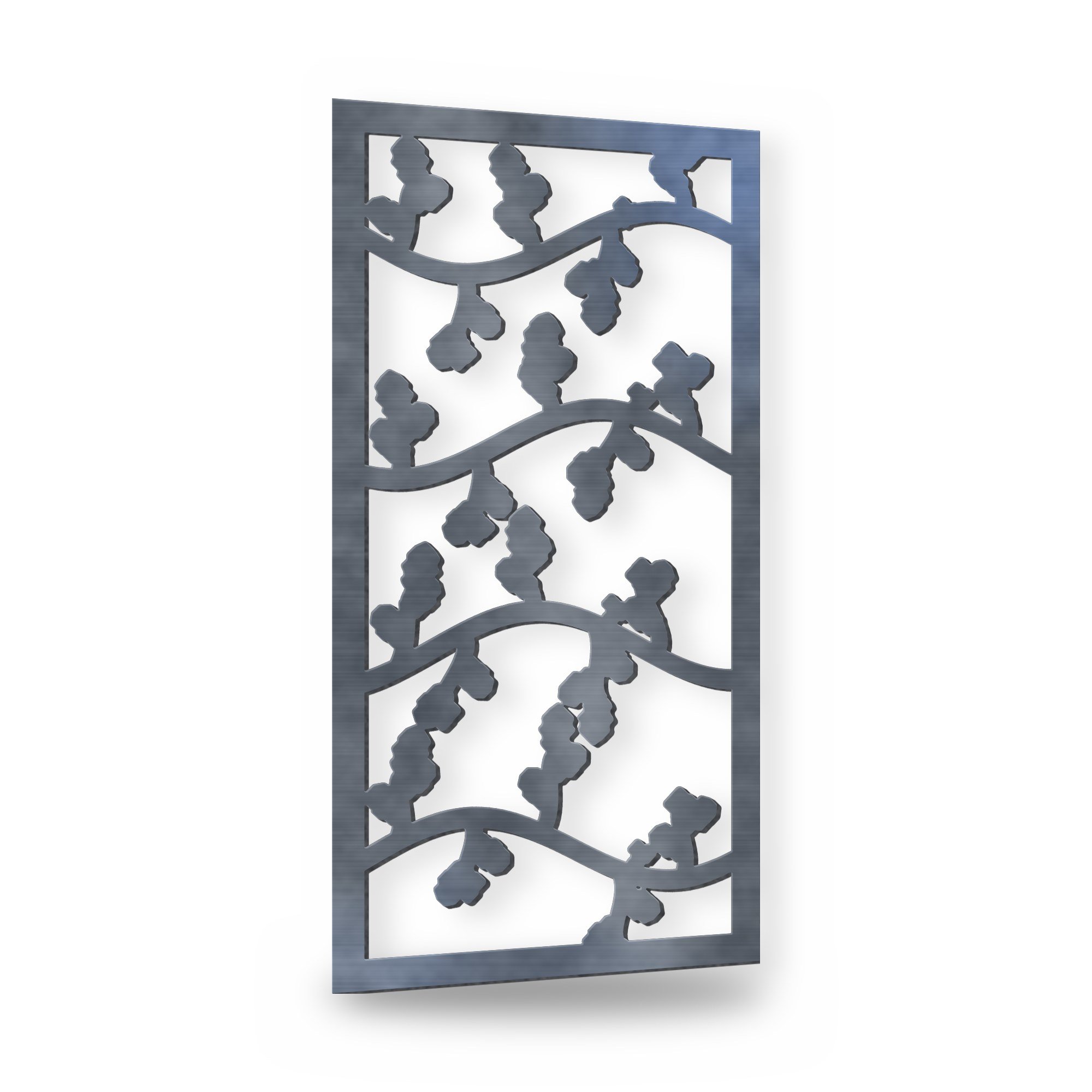 Hawthorn Metal Side Gate in raw mild steel – plasma-cut 3 mm steel, studio photo on white