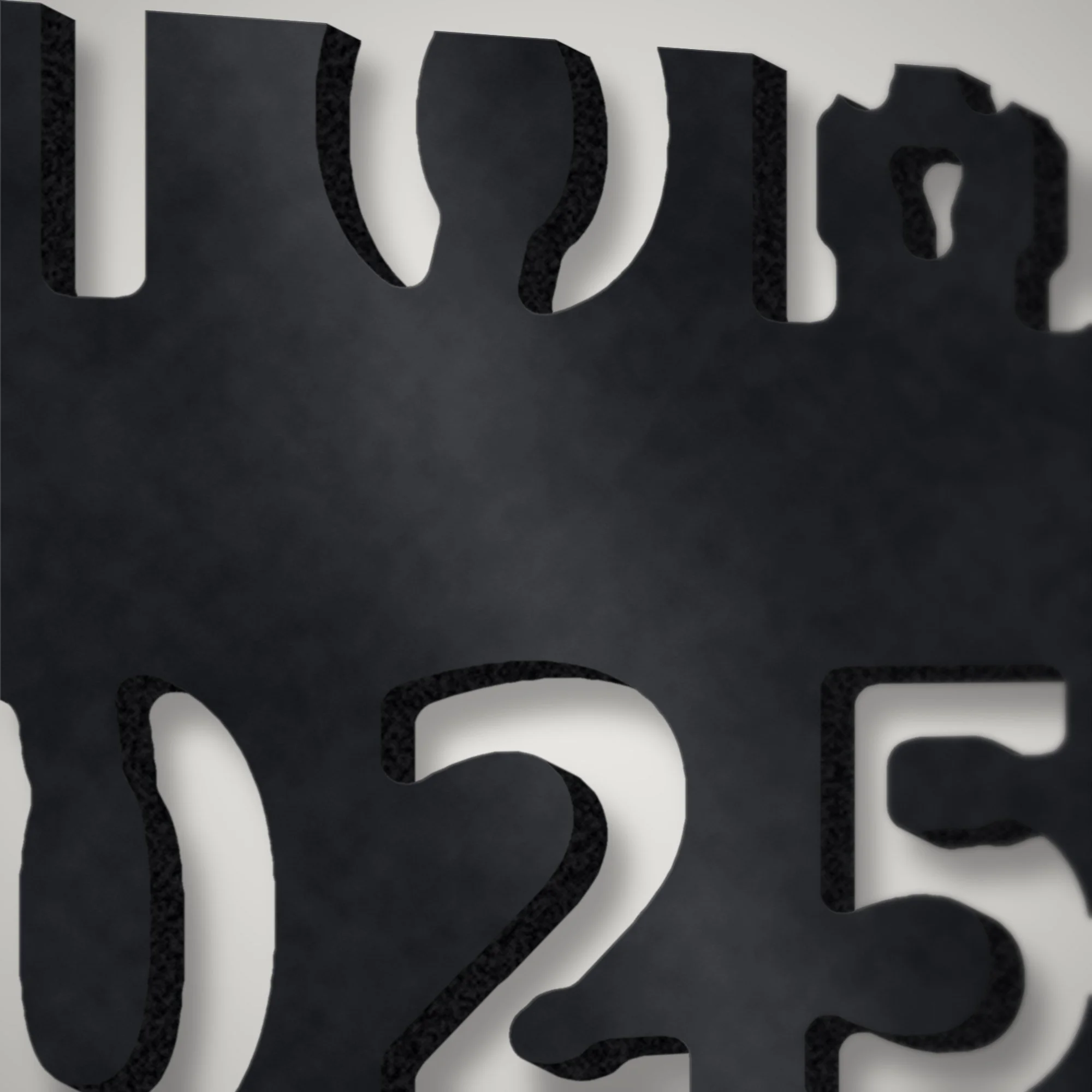 Close-up of the plasma-cut heart and stencil letter edges on a 3 mm steel plaque