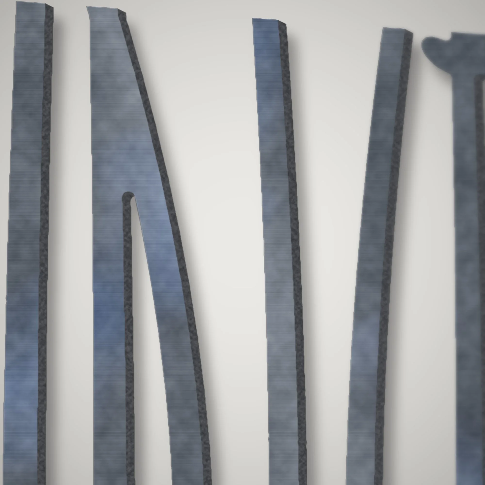 Close-up of plasma-cut reed stems and a daisy head on 3 mm mild steel