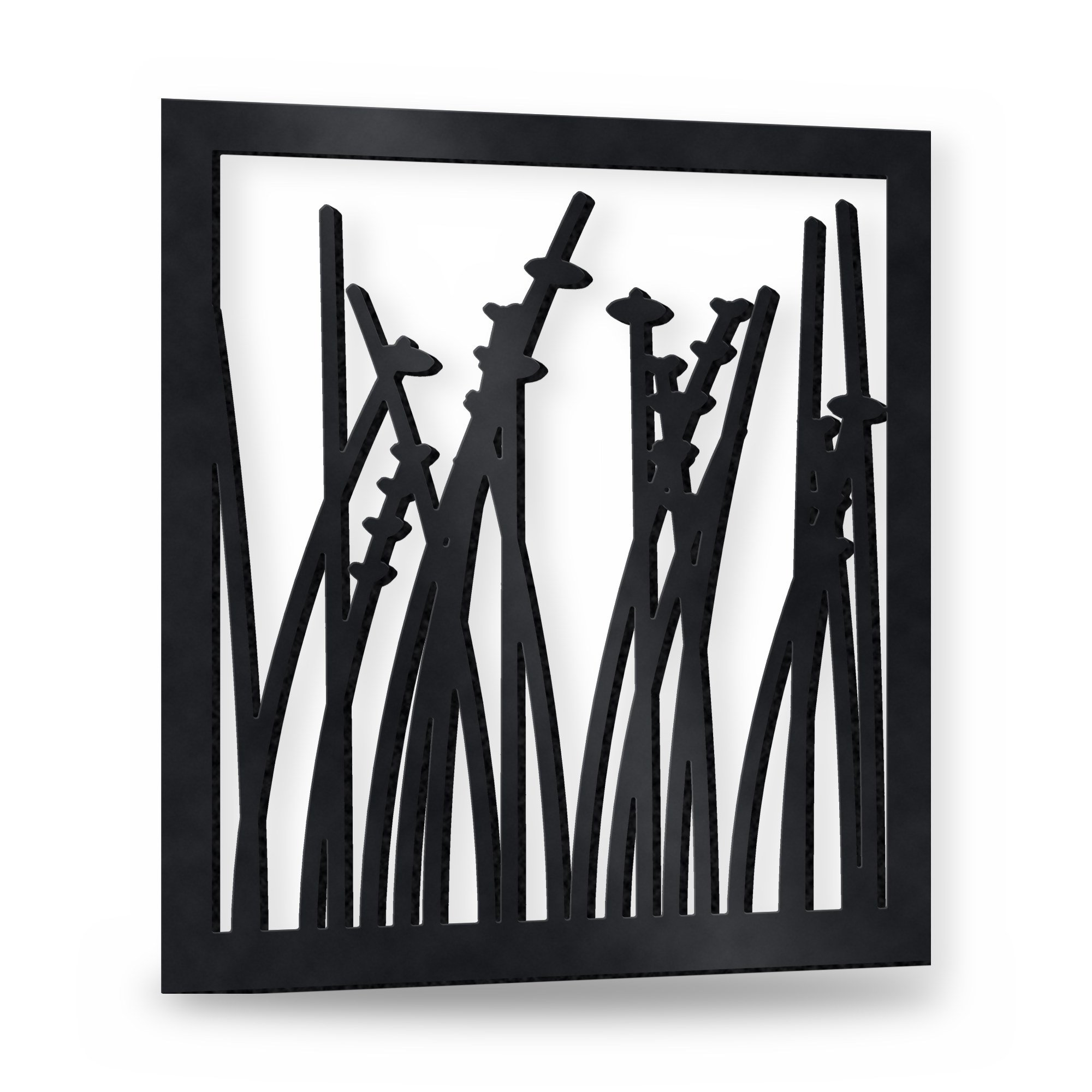 Saltmarsh Low Front Garden Gate in satin black – plasma-cut 3 mm steel, studio photo on white